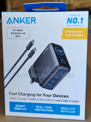 Anker Laptop Charger, 140w Max Usb C 4-Port Multi-Device