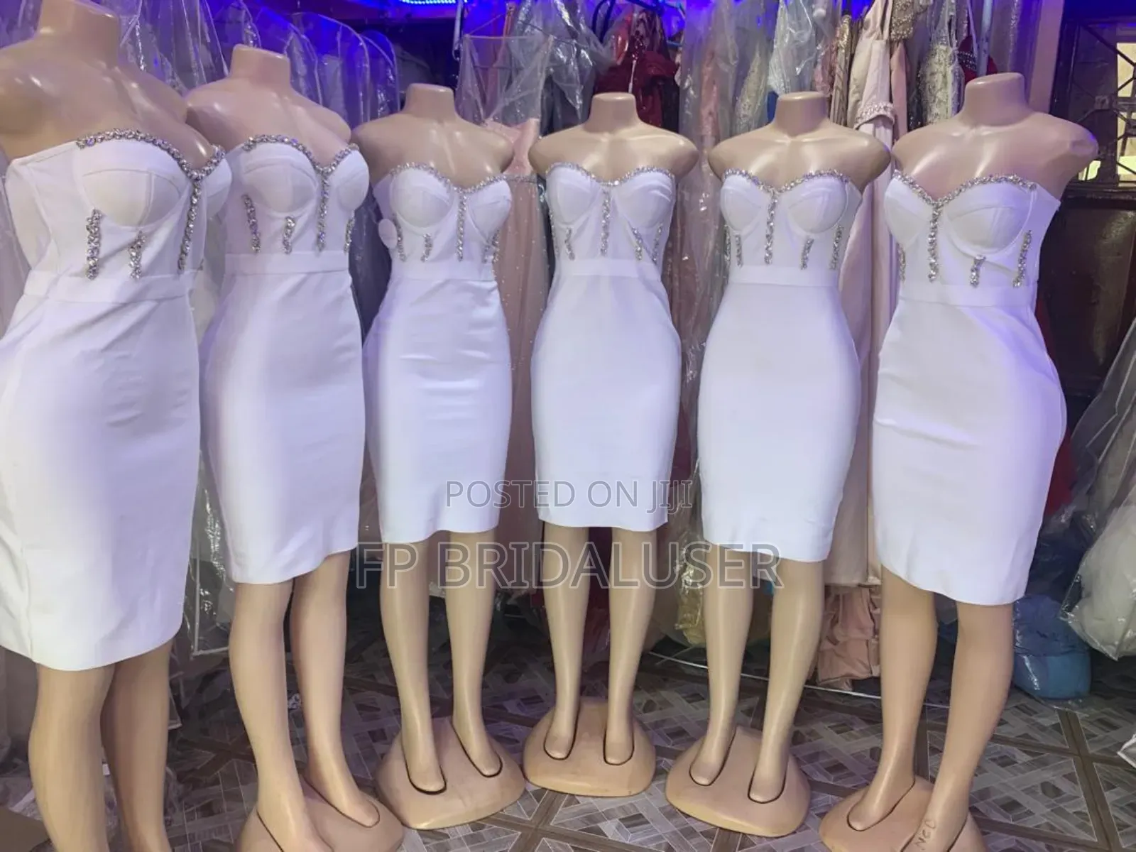 Bridesmaids Dresses for Hire White 6pcs