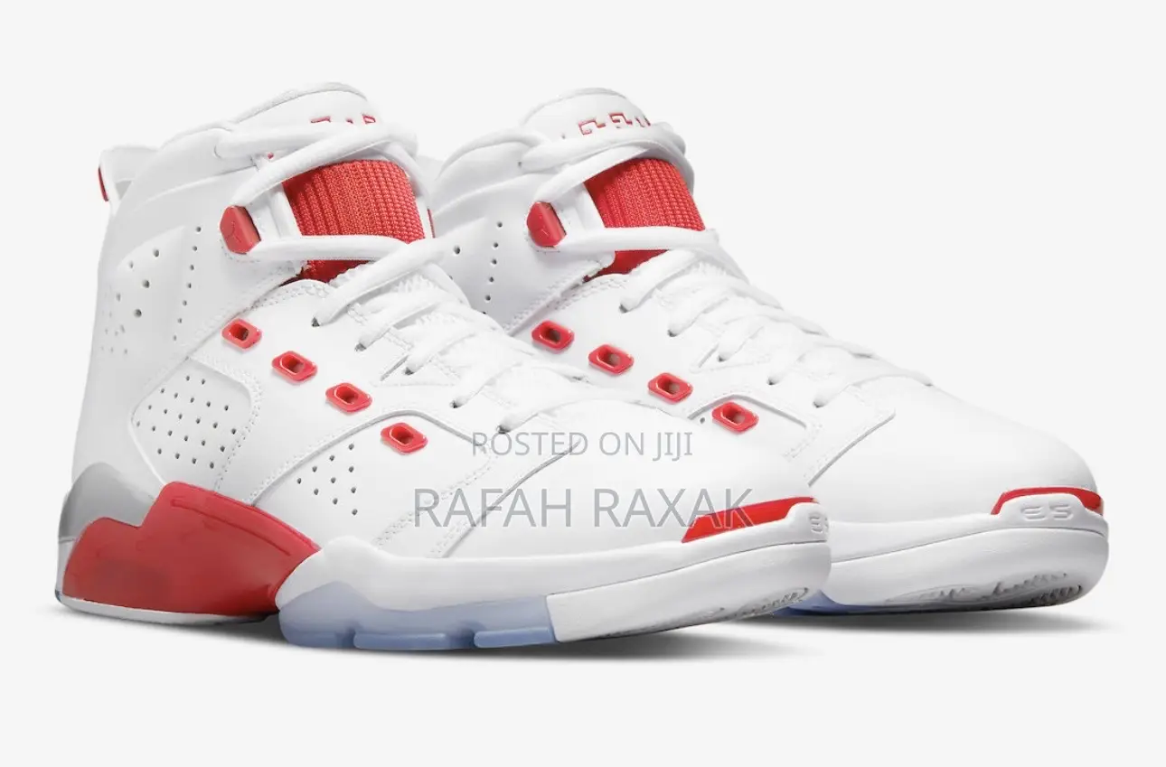 Original White/Red Air Jordan 6 Retro Sneakers