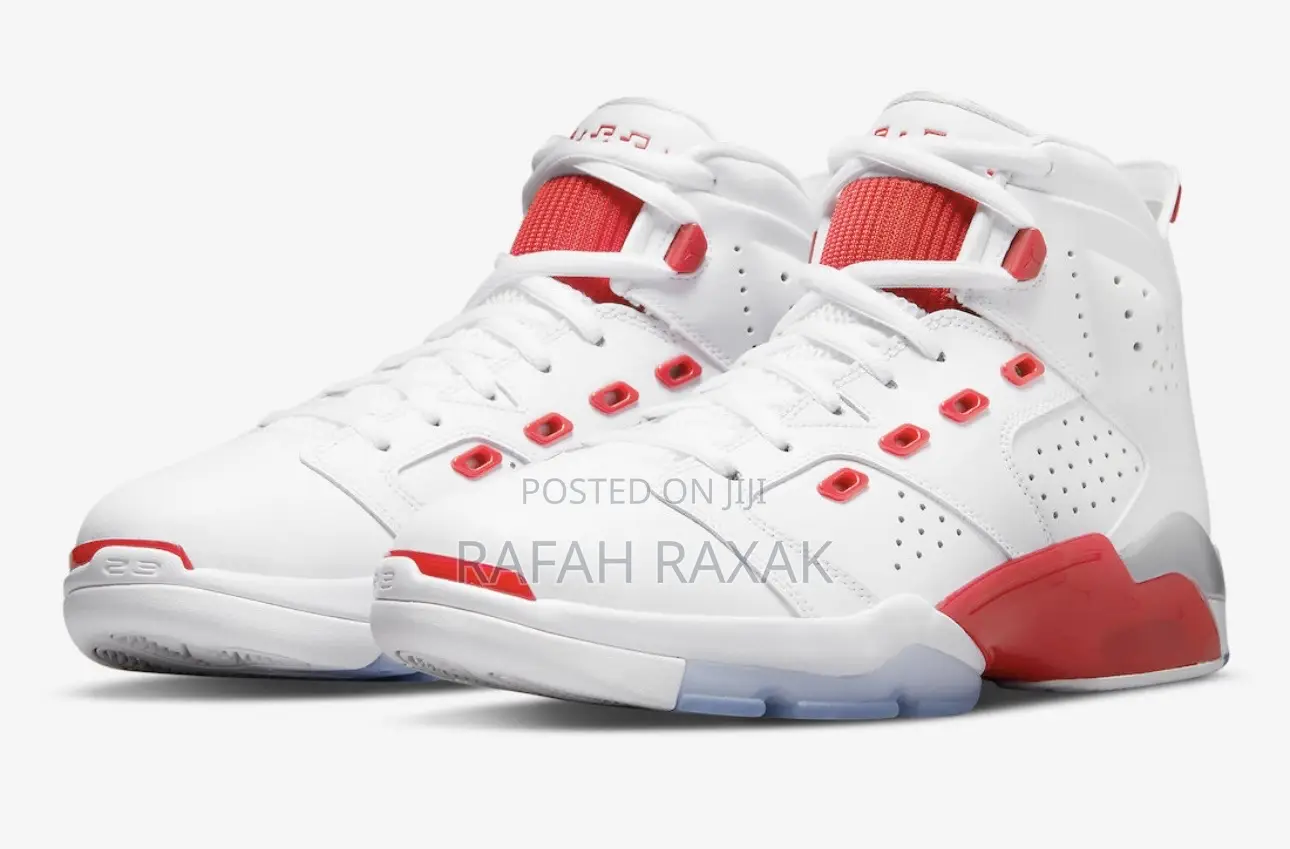 Original White/Red Air Jordan 6 Retro Sneakers