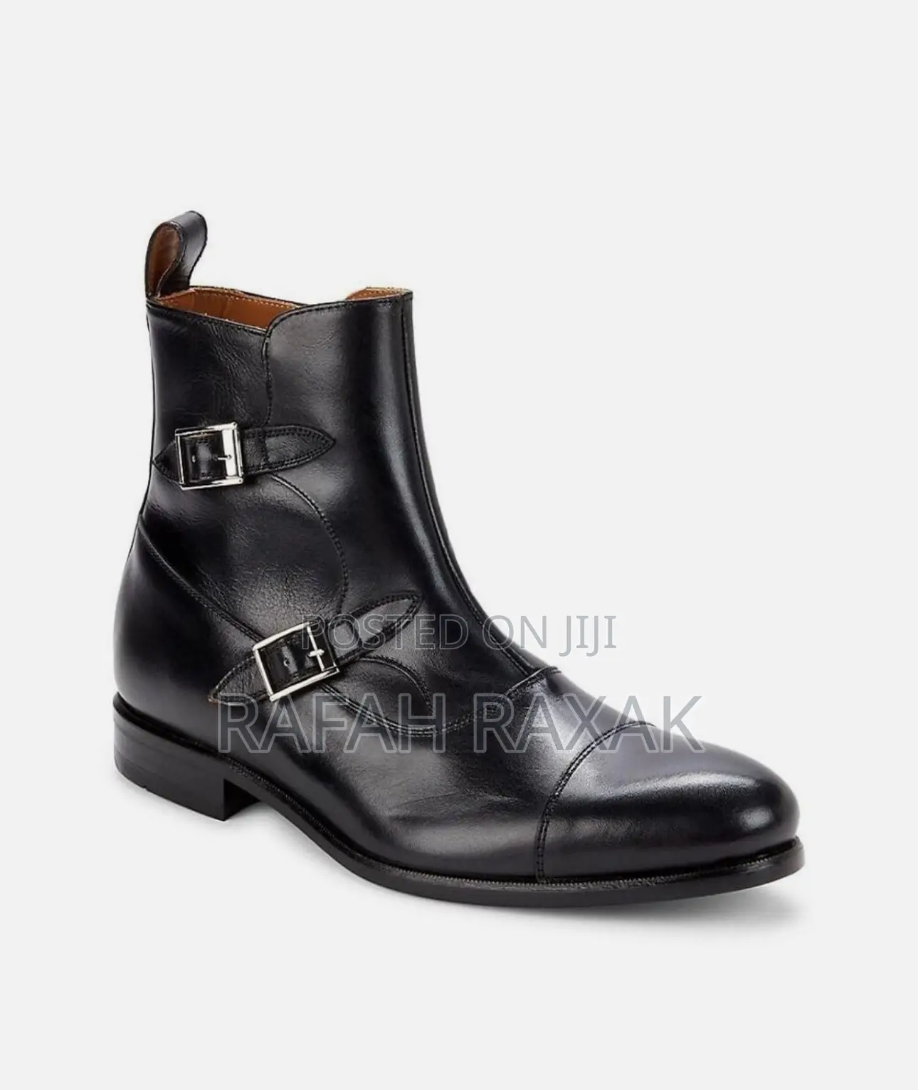 Original Men’S Anax Double Buckle Strap Leather Chelsea Boot