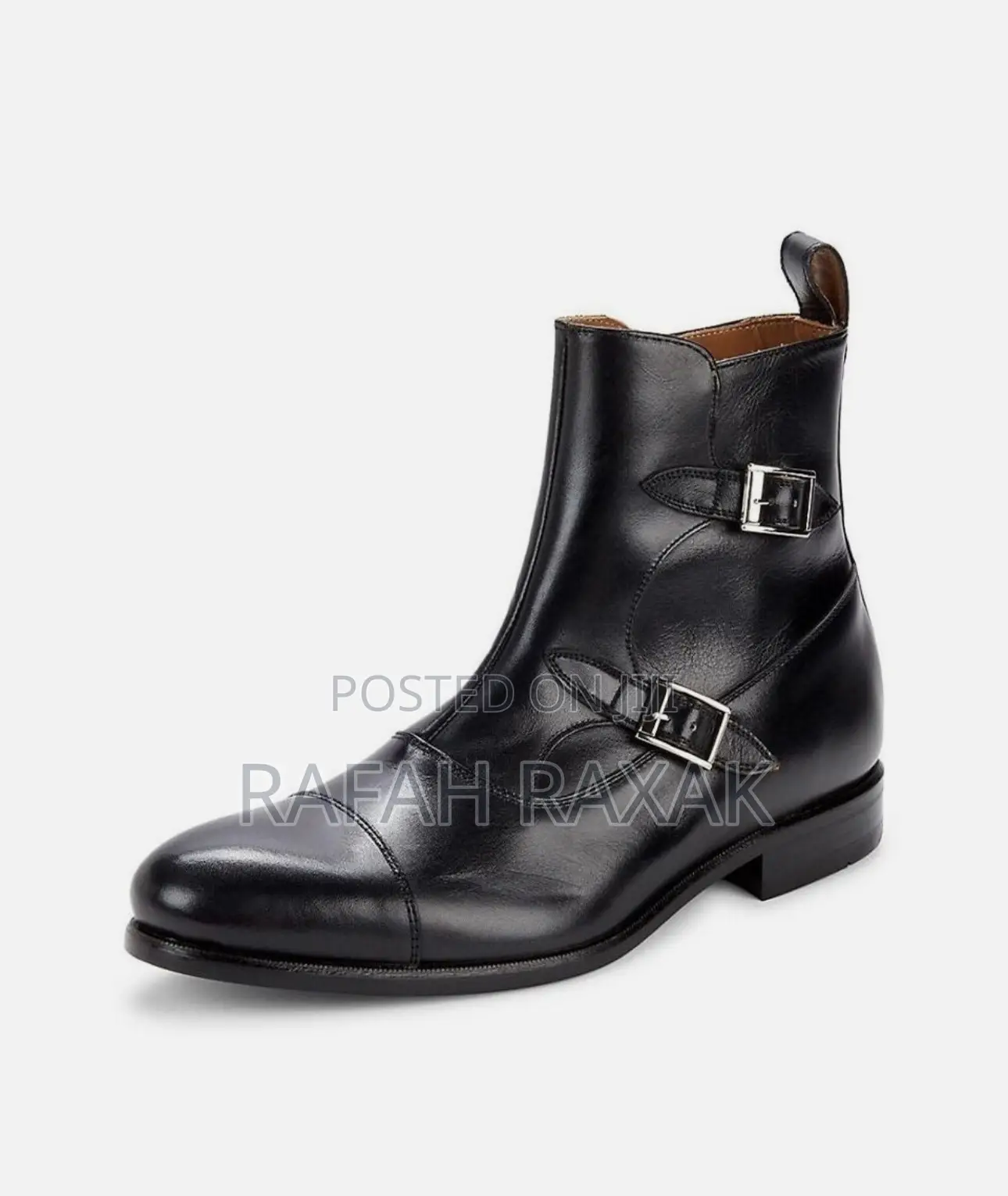 Original Men’S Anax Double Buckle Strap Leather Chelsea Boot