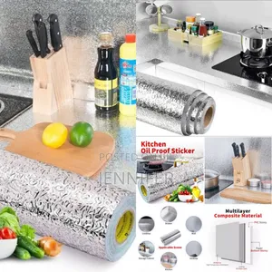 5 Metres Kitchen Oil Proof Wallpaper Silver
