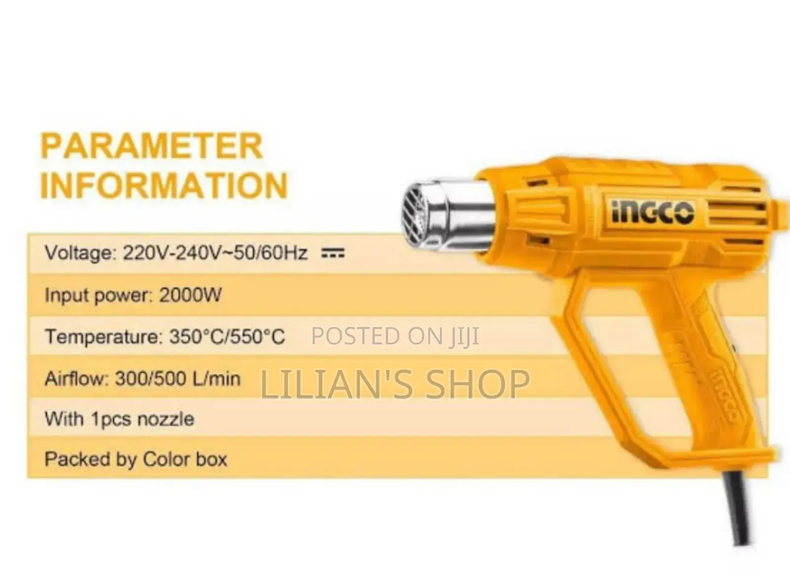 Ingco Heat Gun, 2000w Heavy Duty