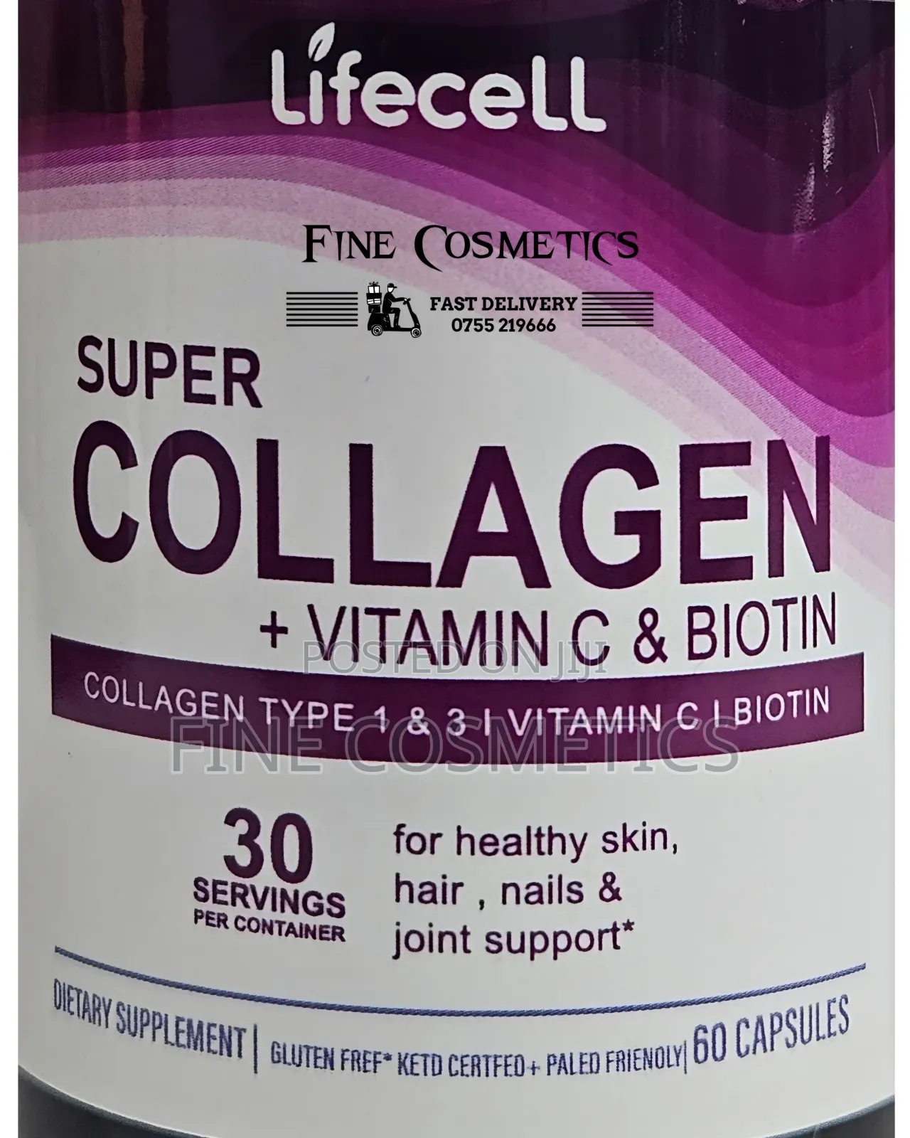 Lifecell Super Collagen Biotin Vitamin C Beauty 60 Tablets.
