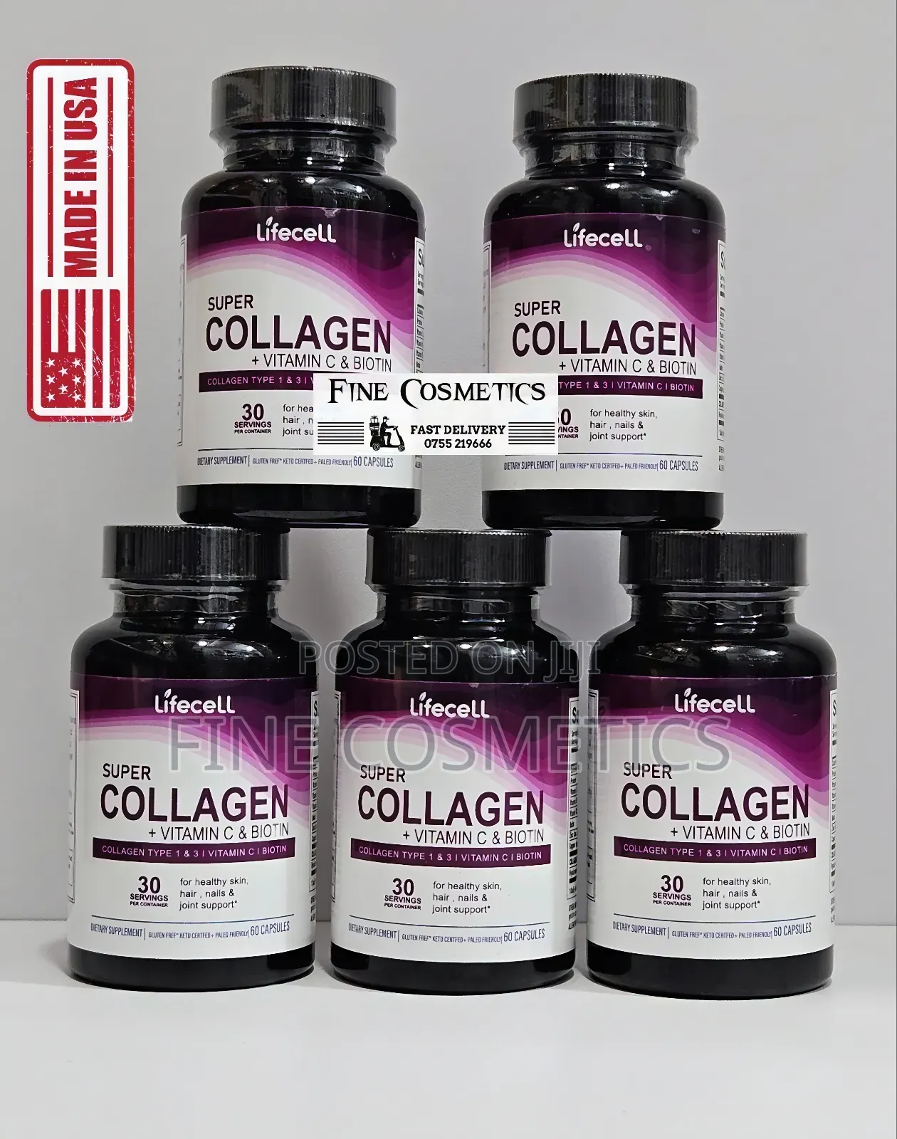 Lifecell Super Collagen Biotin Vitamin C Beauty 60 Tablets.