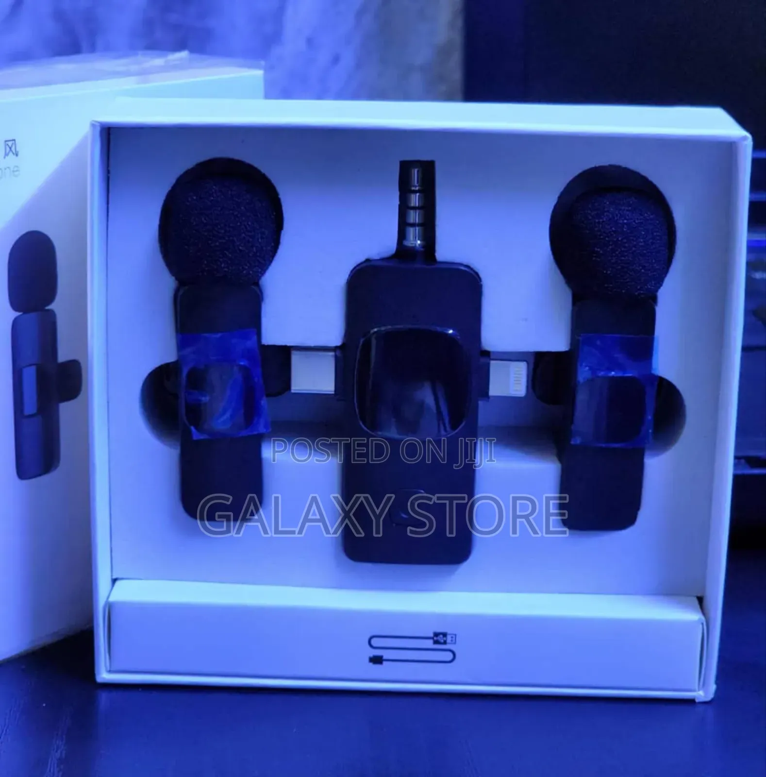 3in1 Dual Mic Wireless Microphone for iPhone, Type C and Aux