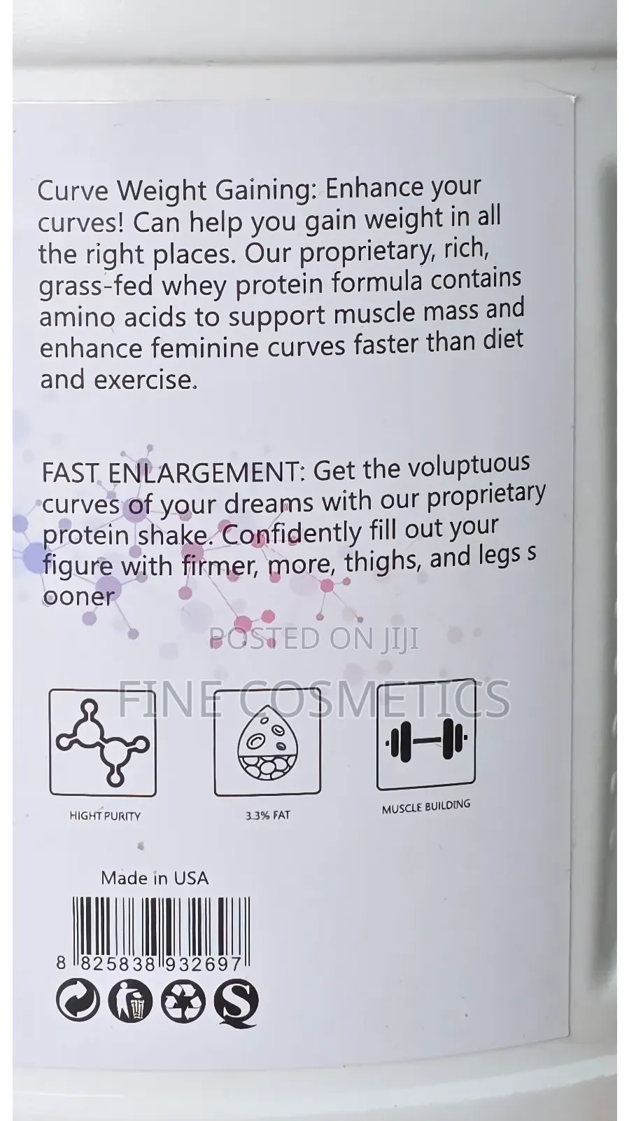Wholesale Curvy Weight Gain Hip/Butt Whey Protein Porridge