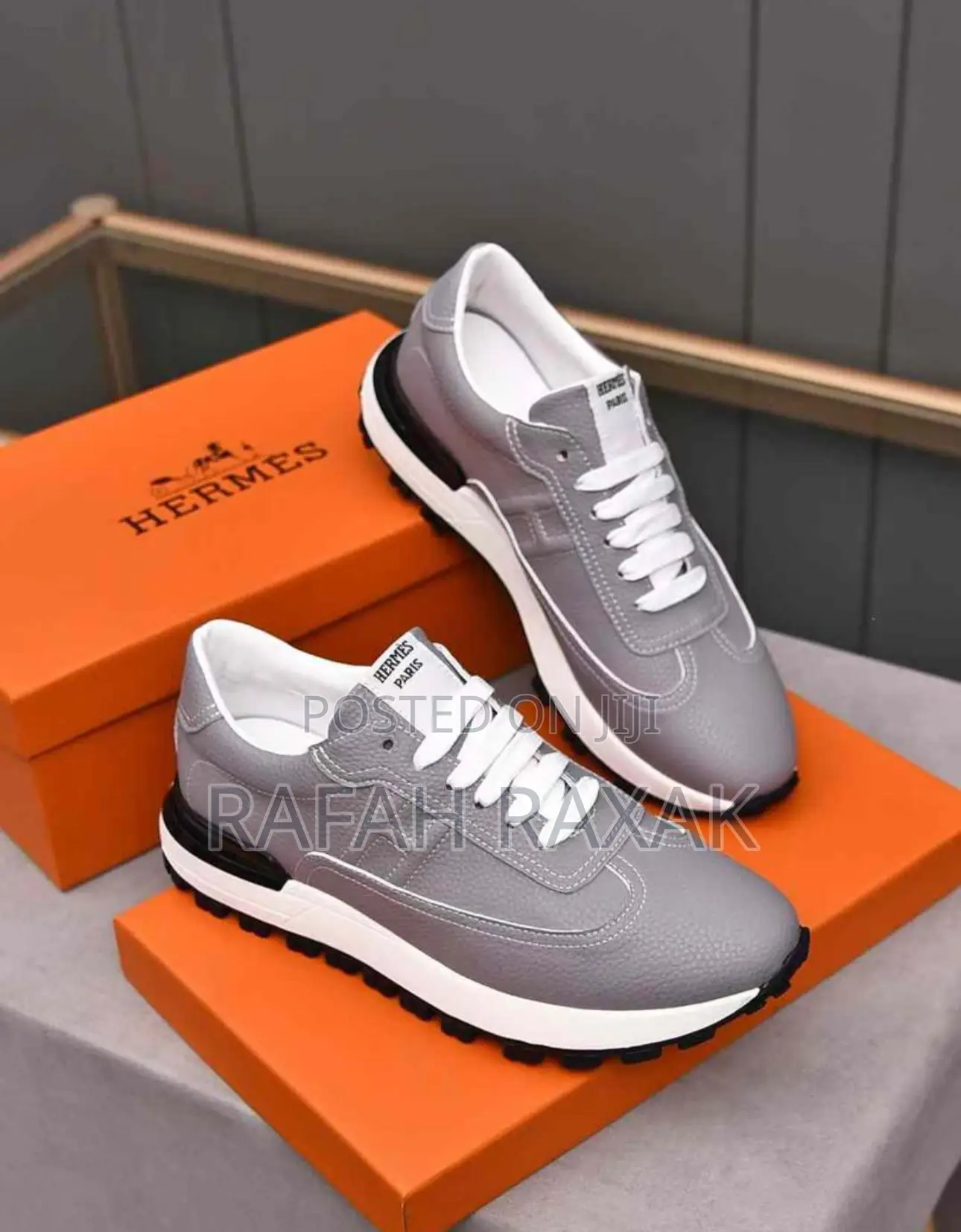Original Gray Luxury Hermes Paris Sneakers