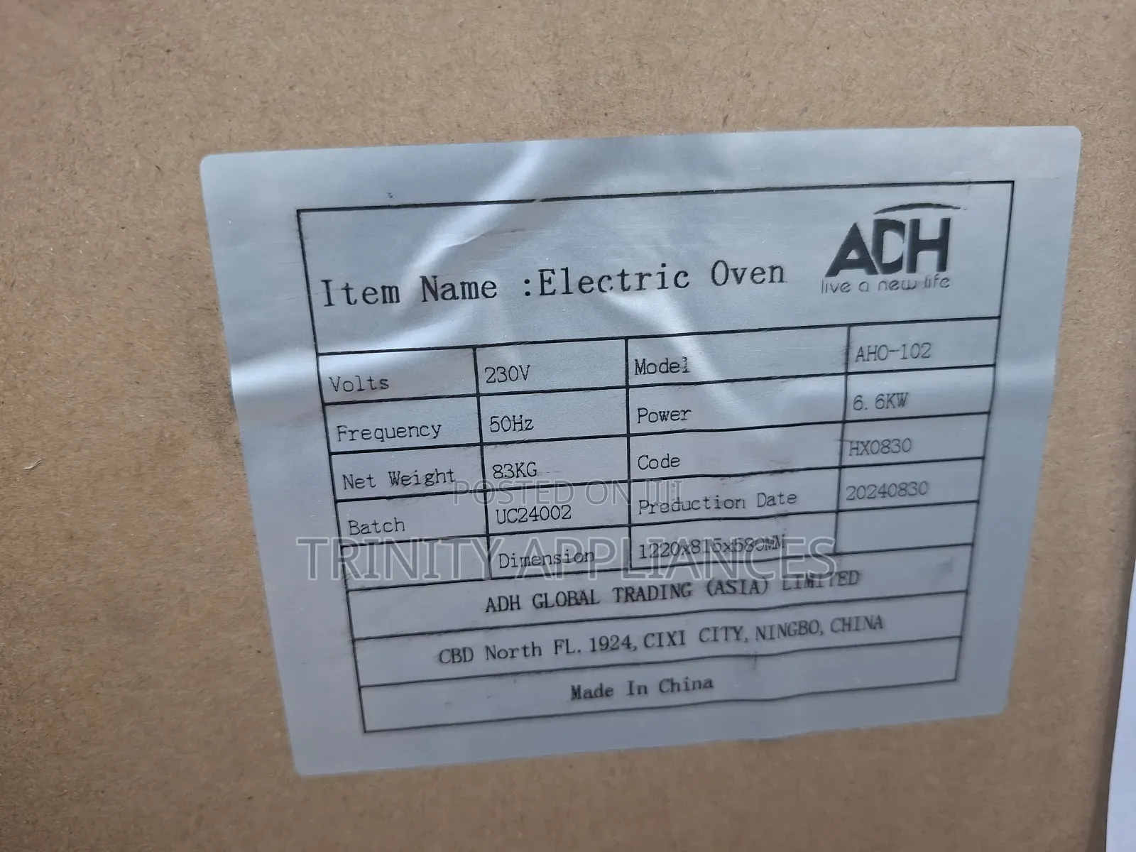 Adh Single Deck 2 Tray Electric Baking Oven -Aho 102