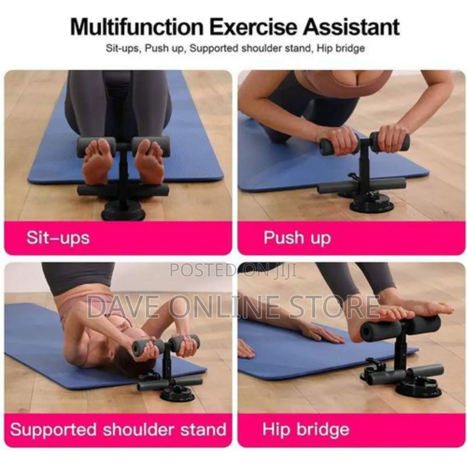 Adjustable Sit Up Bar With Self Suction for Exercise