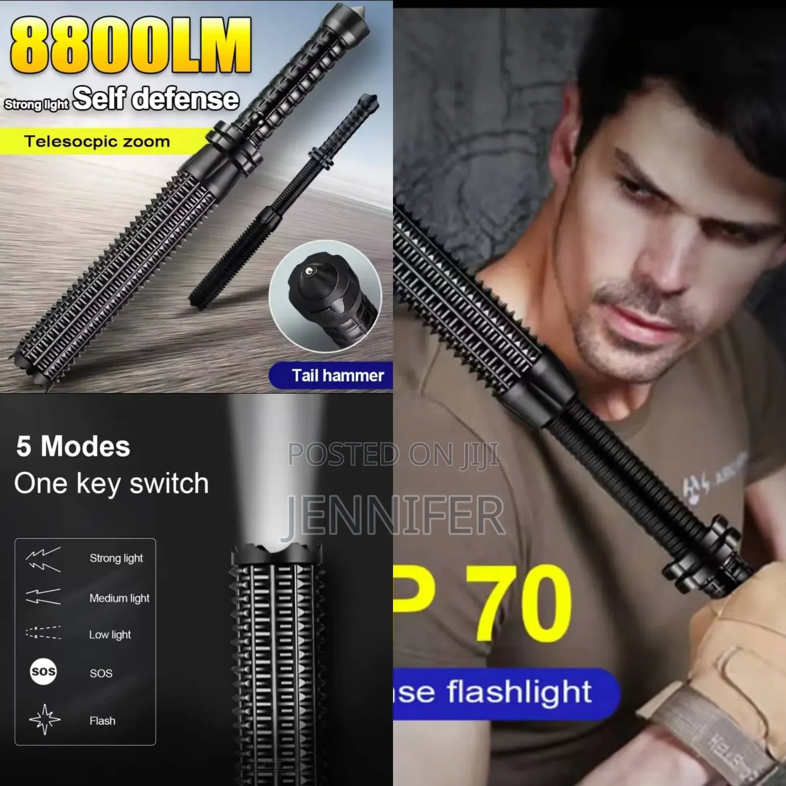 Telescopic Zoom Bat Flash Light