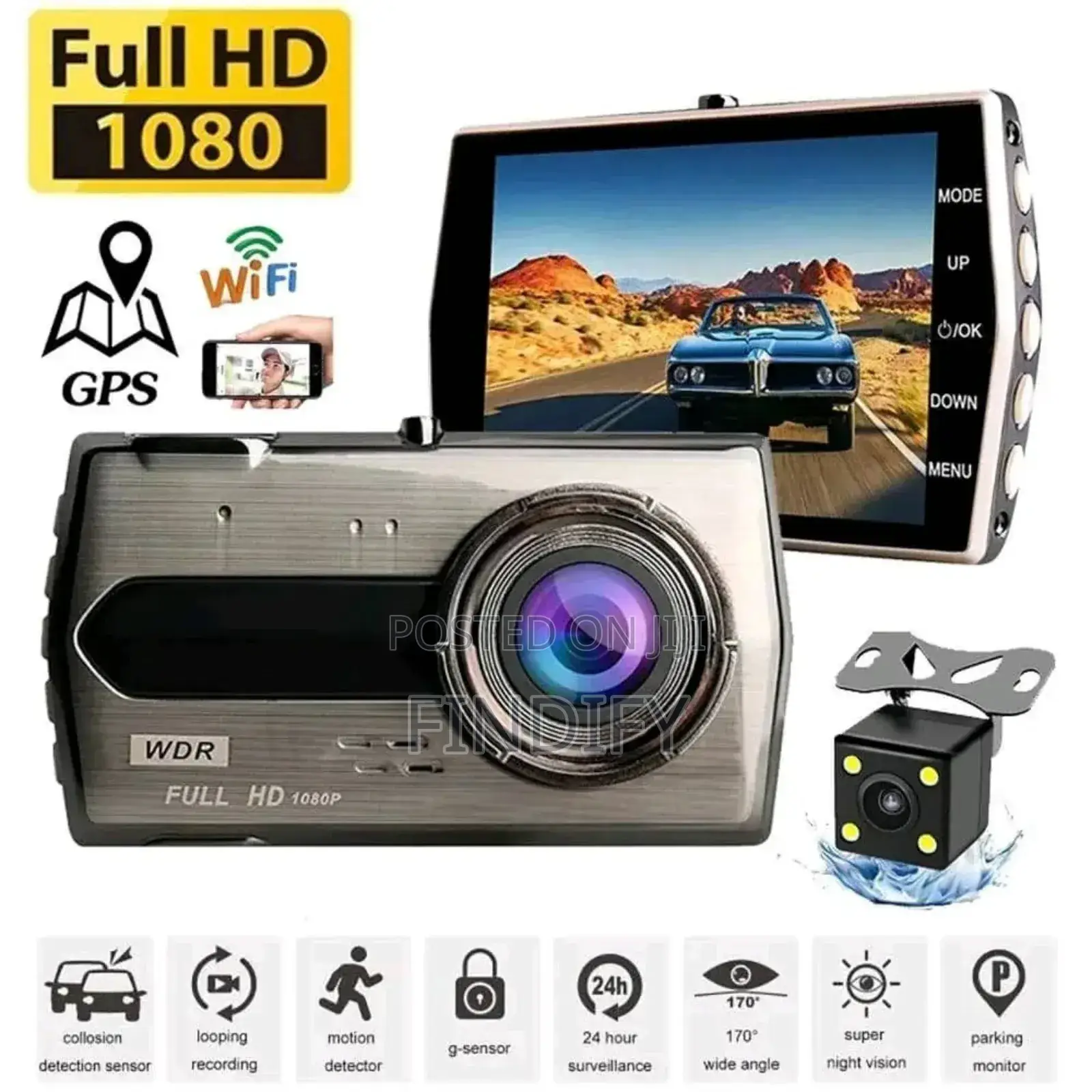 Dual Lens Hd Car DVR Dash Board Camera