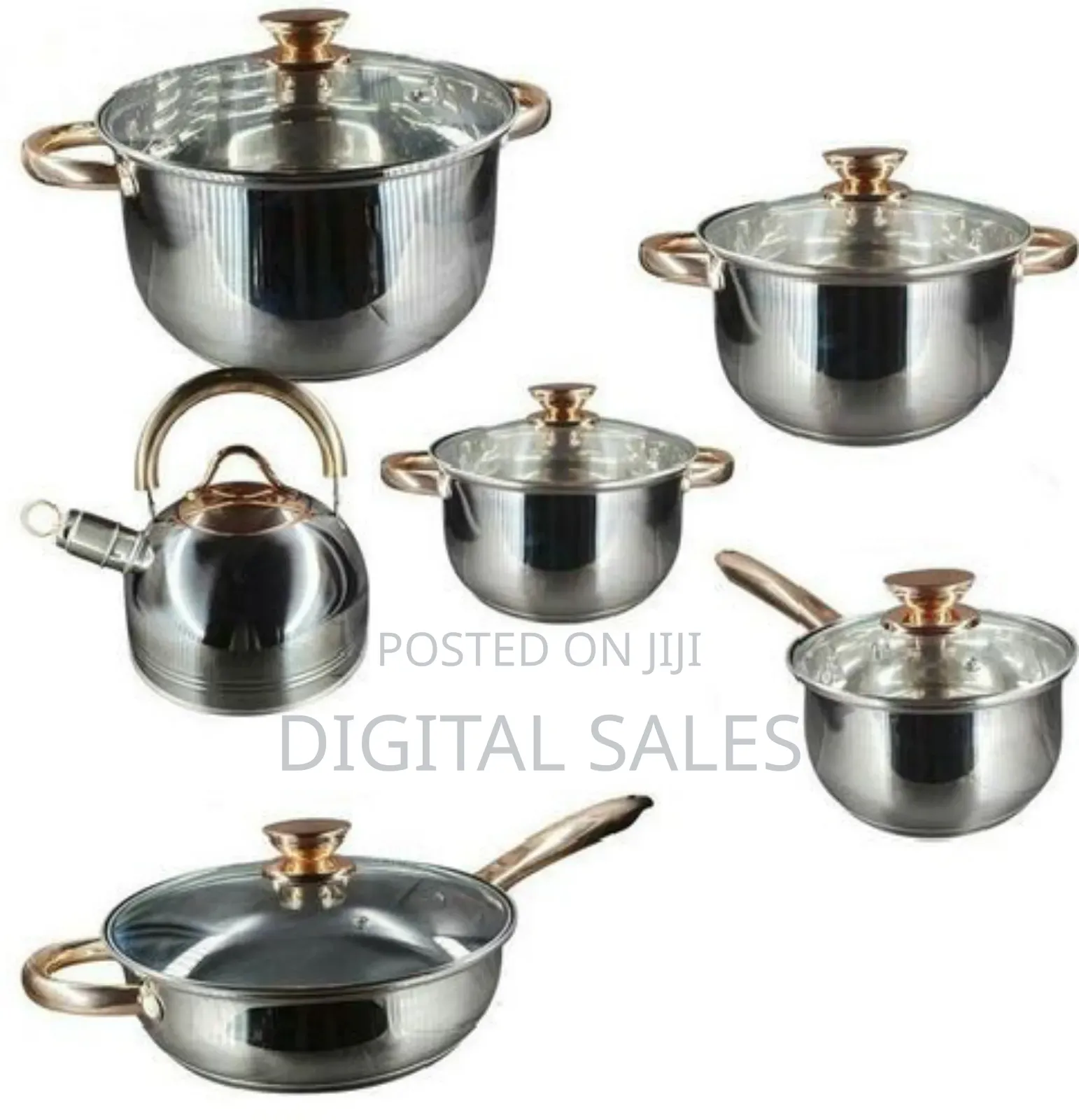 Heavy Stainless Steel Saucepans With a Non Electric Kettle