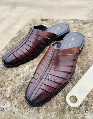 Original Designer Brown Luxury Berluti Leather Half Shoes