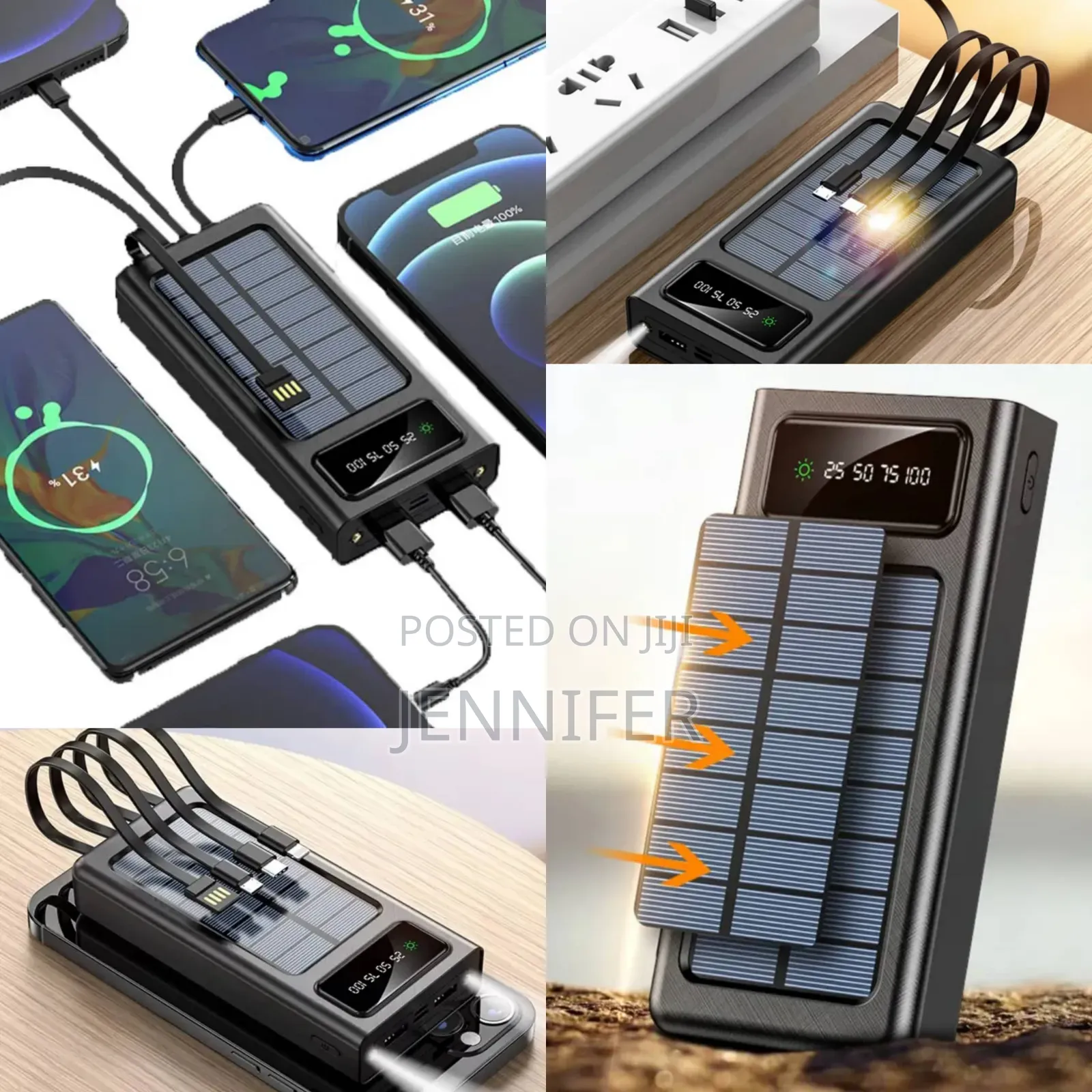 Portable Solar and Electric Charging Power Bank 20000mah