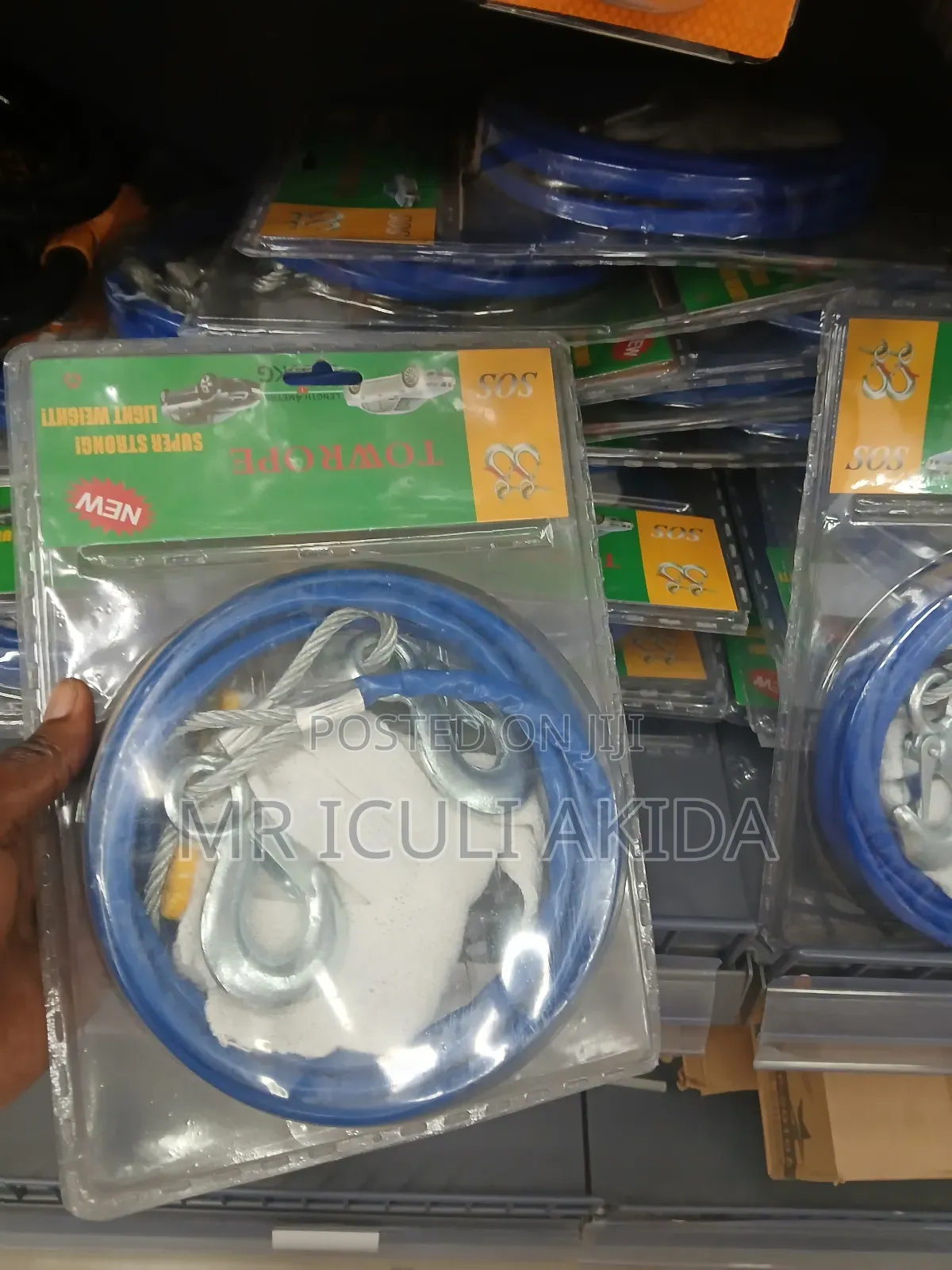 4mtrs Steel Wire Coated Heavy Duty Towing Rope WTH Hooks