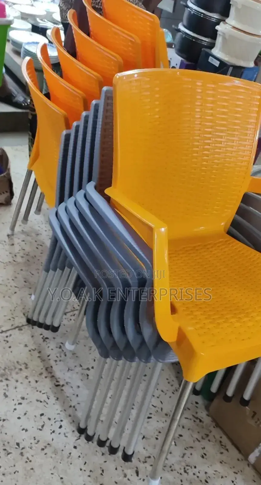 Plastic Chairs With a Steel Stand