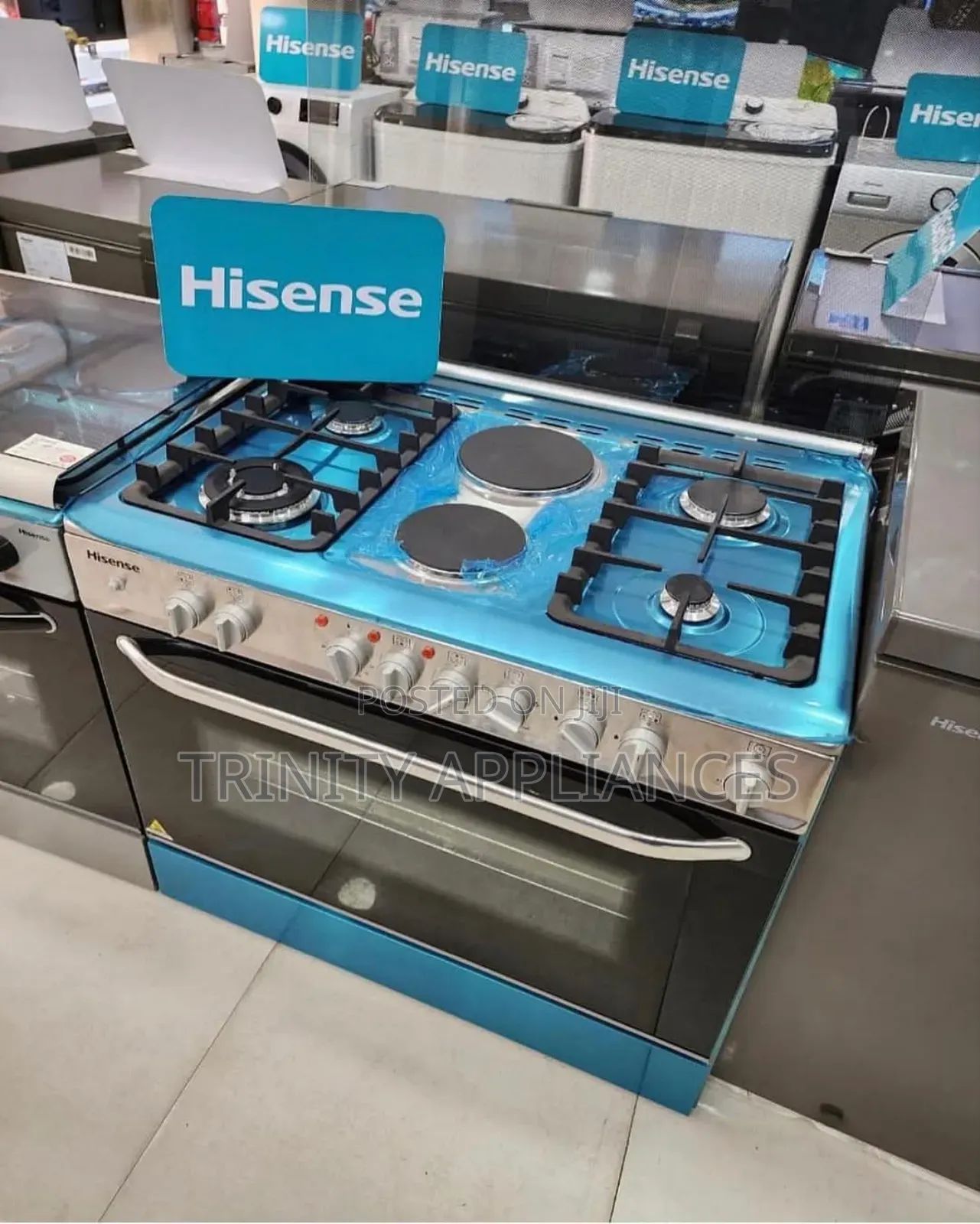 Hisense Cooker 90x60cm 4gas Burner 2electric Plate Hf942gees