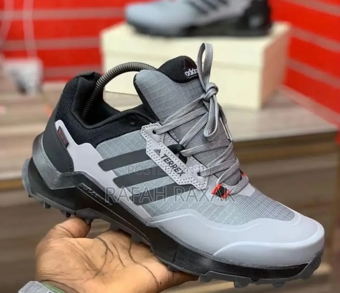 Original Gray/Black Adidas Terrex Ax4 Outdoor Hiking Sneaker