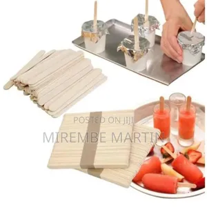 100pcs Wooden Popsicle Sticks – For Ice Cream, Arts Crafts