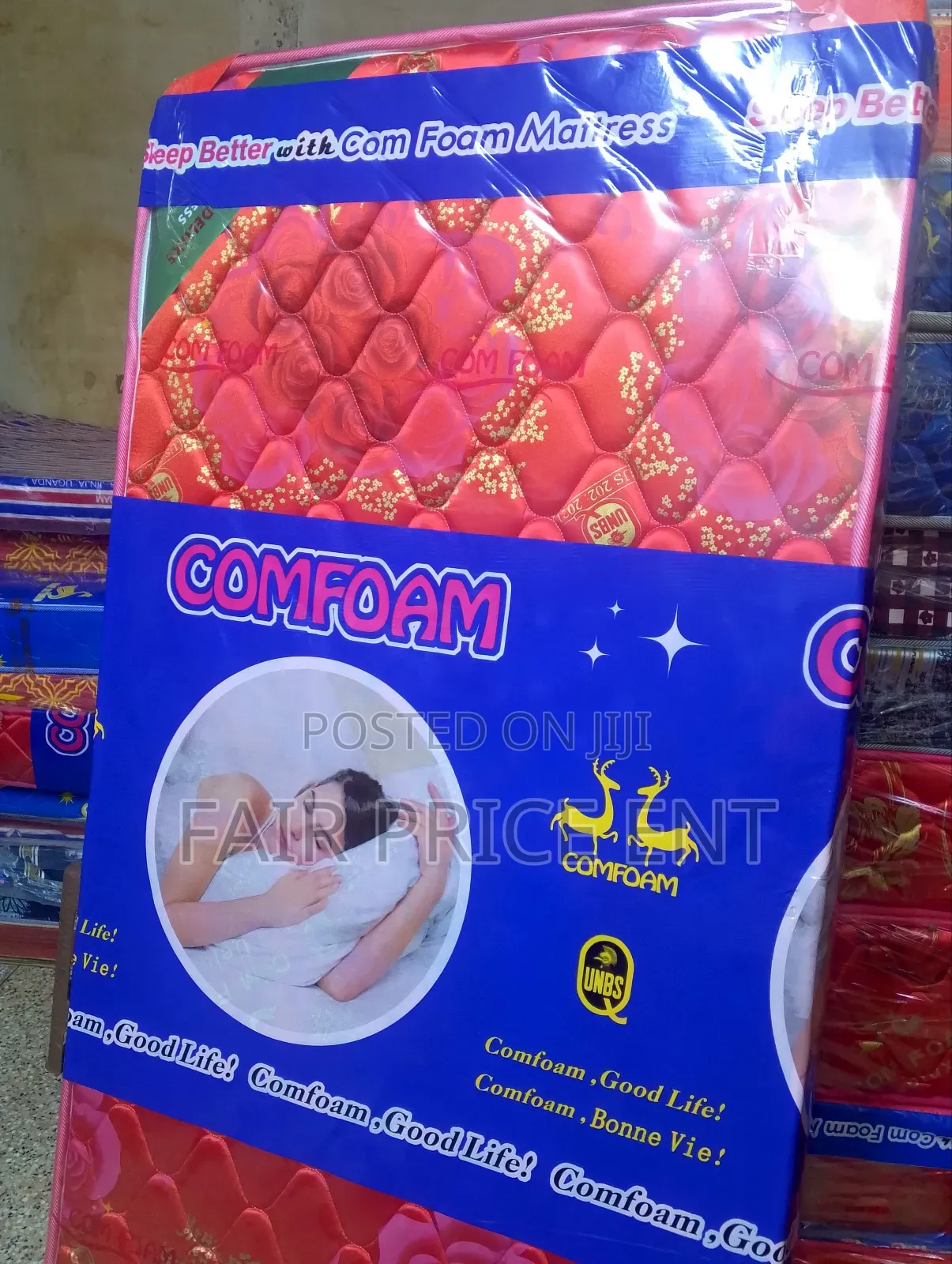 Mattress.Quilted Density.3*6*8inches. ( Red)