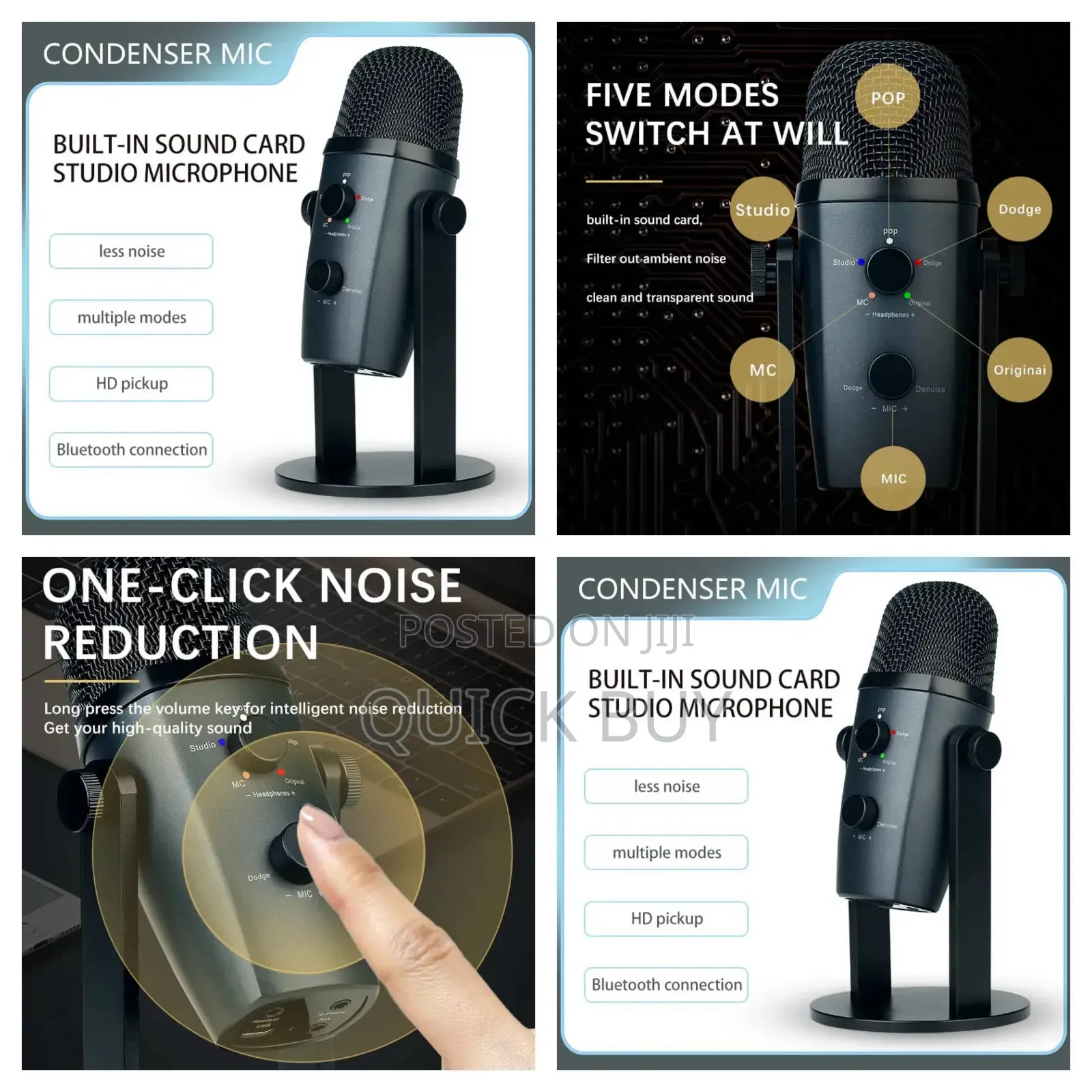 2in1 Bluetooth and Usb Highquality Desk Condenser Microphone