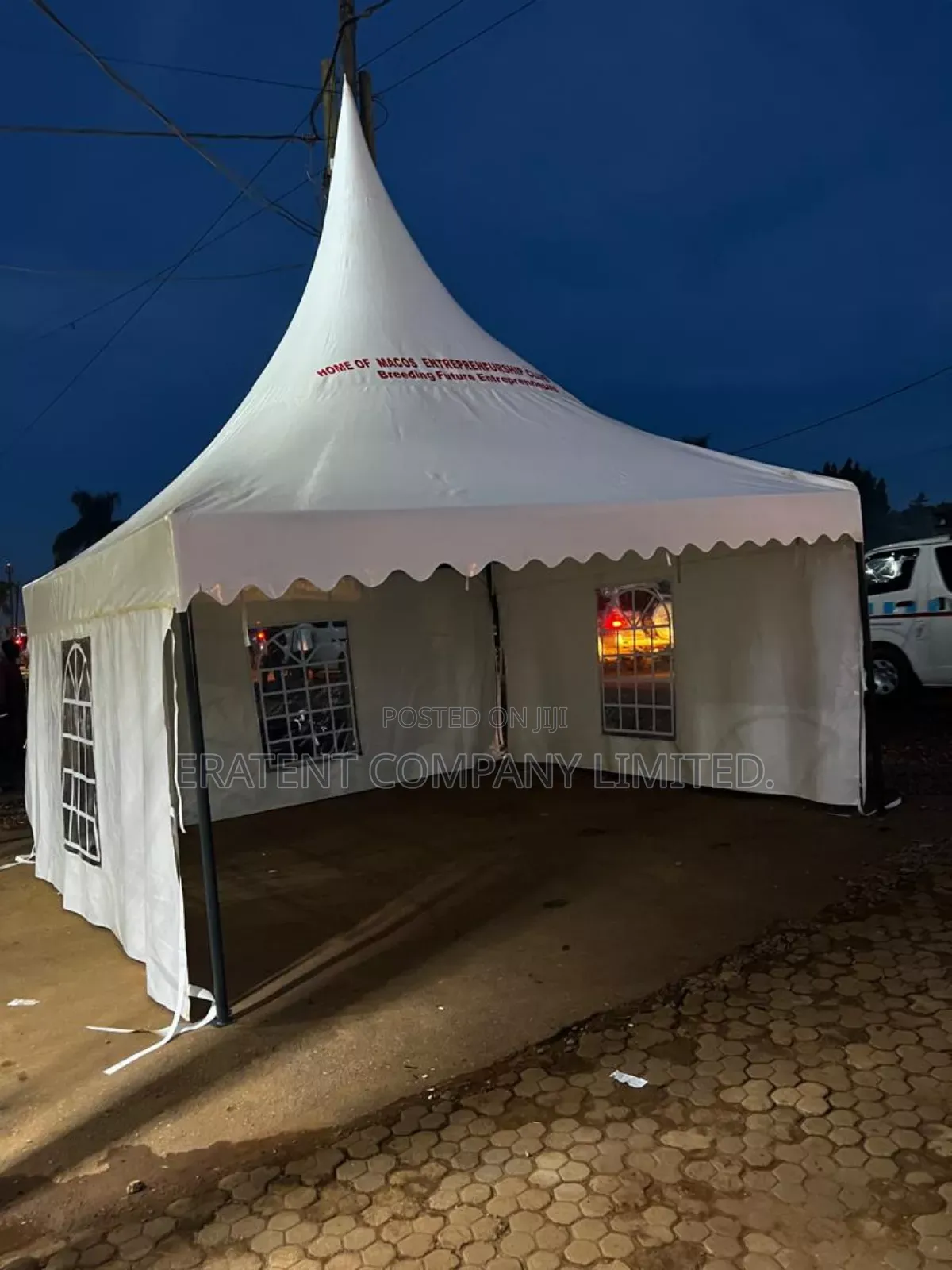 50 Seater Tent Covering Three Sides Branded With Your Logo