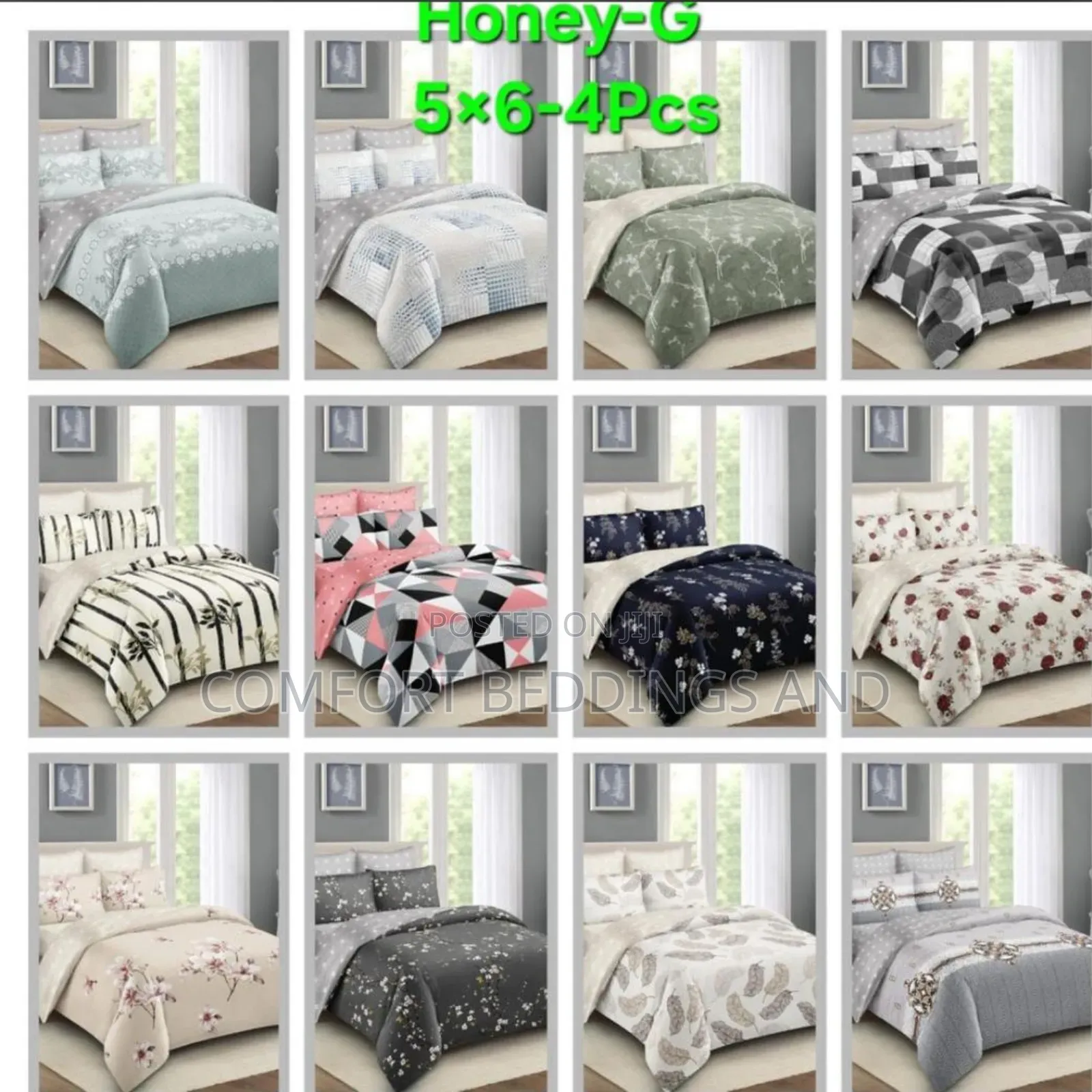4 Peices Bedcover 5*6