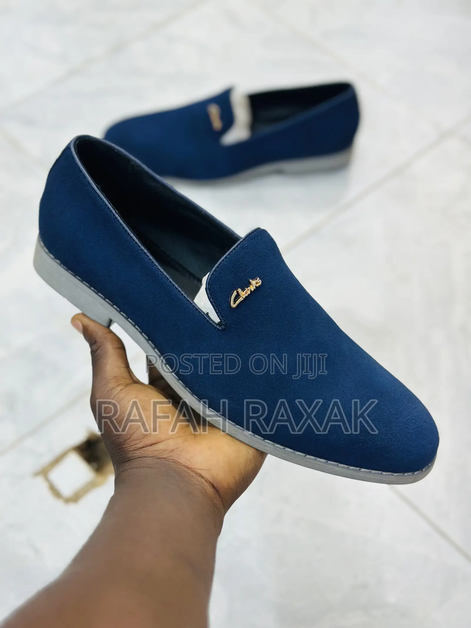 Original Men’S Fashion Designer Clarks Blue Suede Loafers