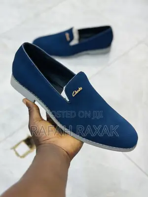 Original Men’S Fashion Designer Clarks Blue Suede Loafers