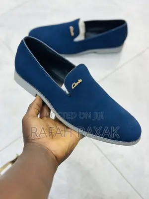 Original Men’S Fashion Designer Clarks Blue Suede Loafers