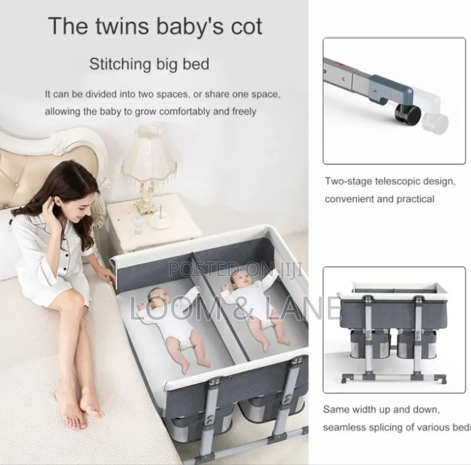 Twins Baby Bassinet Bedside Sleeper