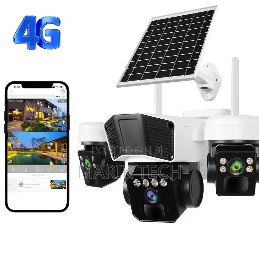 Home Security Solar Triple Lens Triple Screen Camera V380
