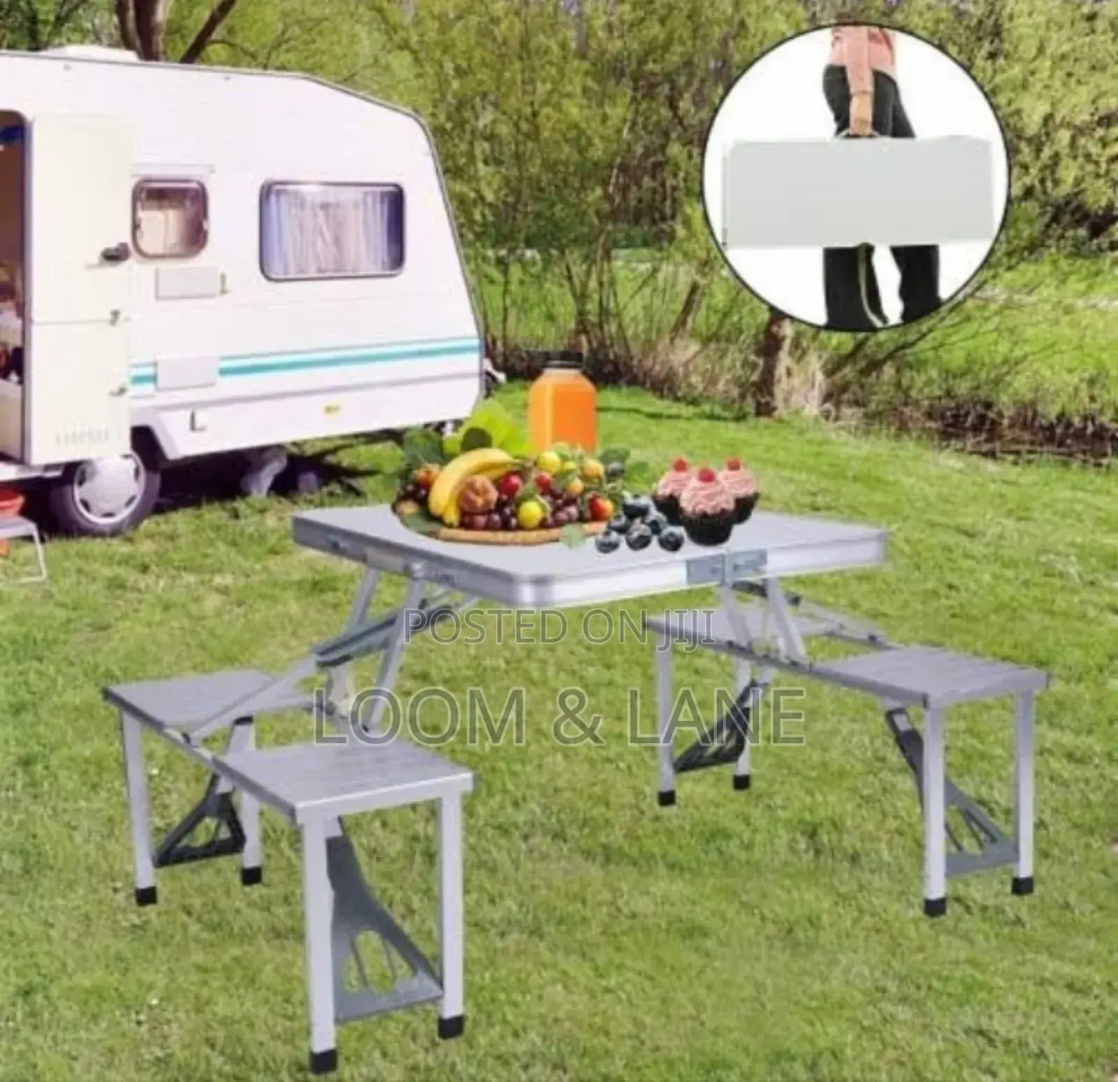 Outdoor Aluminum Portable Folding Camp Table With Chair