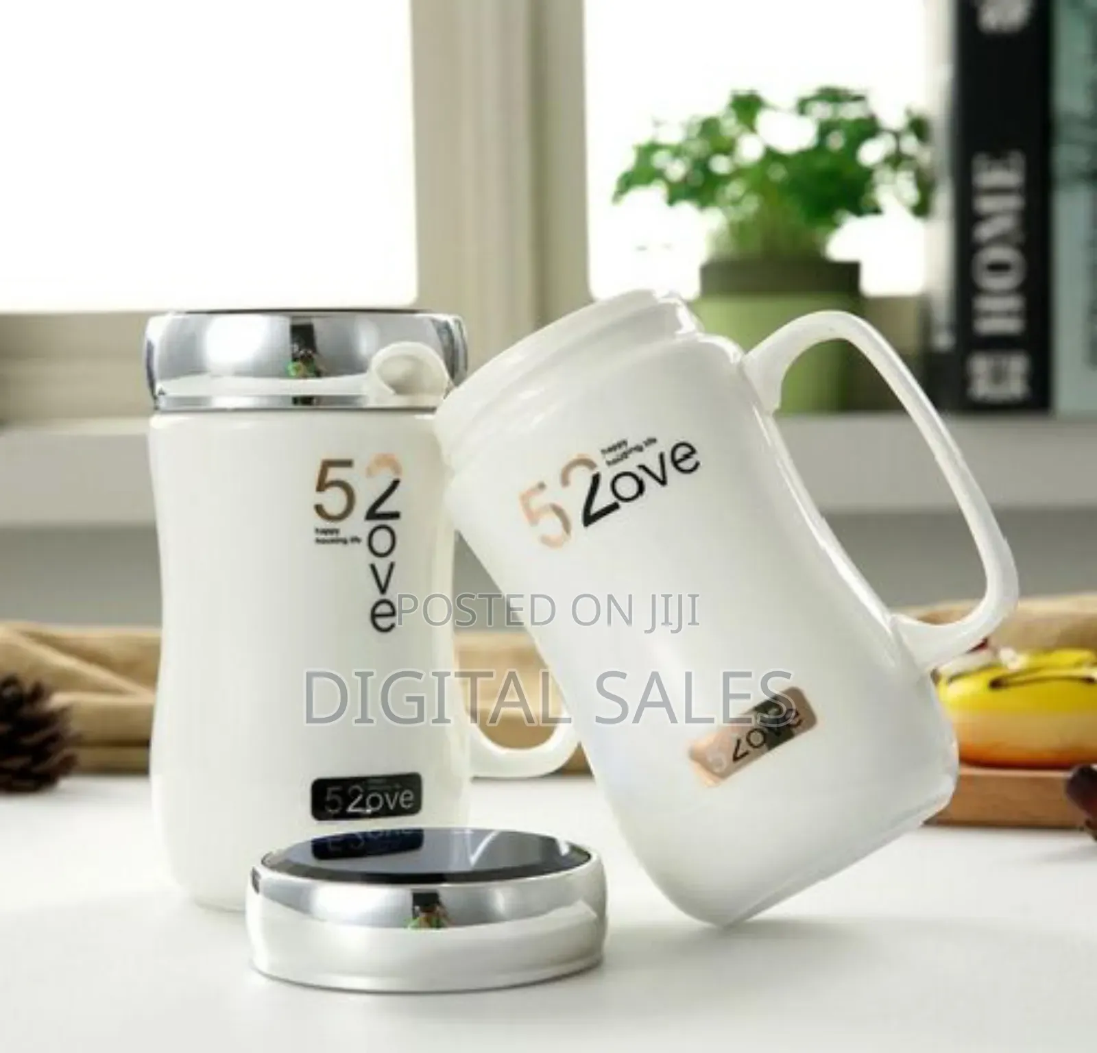 1 Piece of Unique Love Mug With Mirror Lid Ceramic Tea Mug