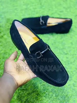 Original Men’S Black Salvatore Ferragamo Penny Suede Loafers