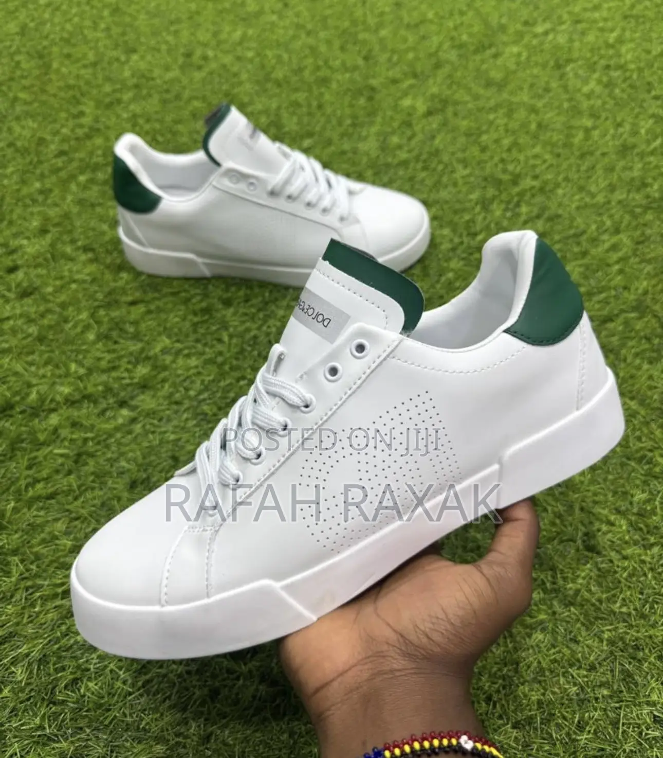 Original White Dolce Gabbana Calfskin Portofino Sneakers