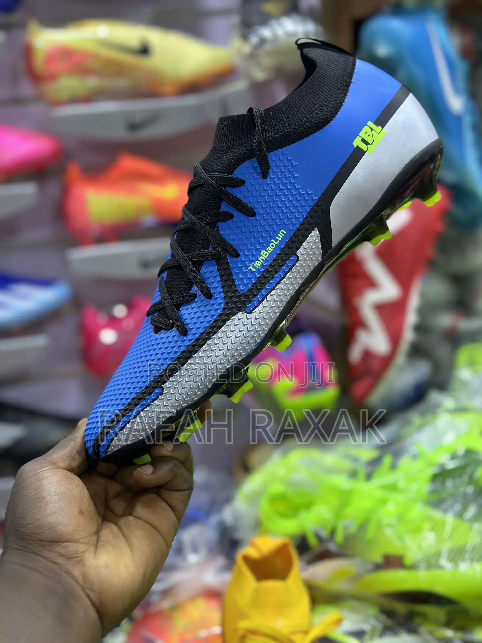 New Men’S TBL Academy Dynamic Fg Blue/Silver Football Boots