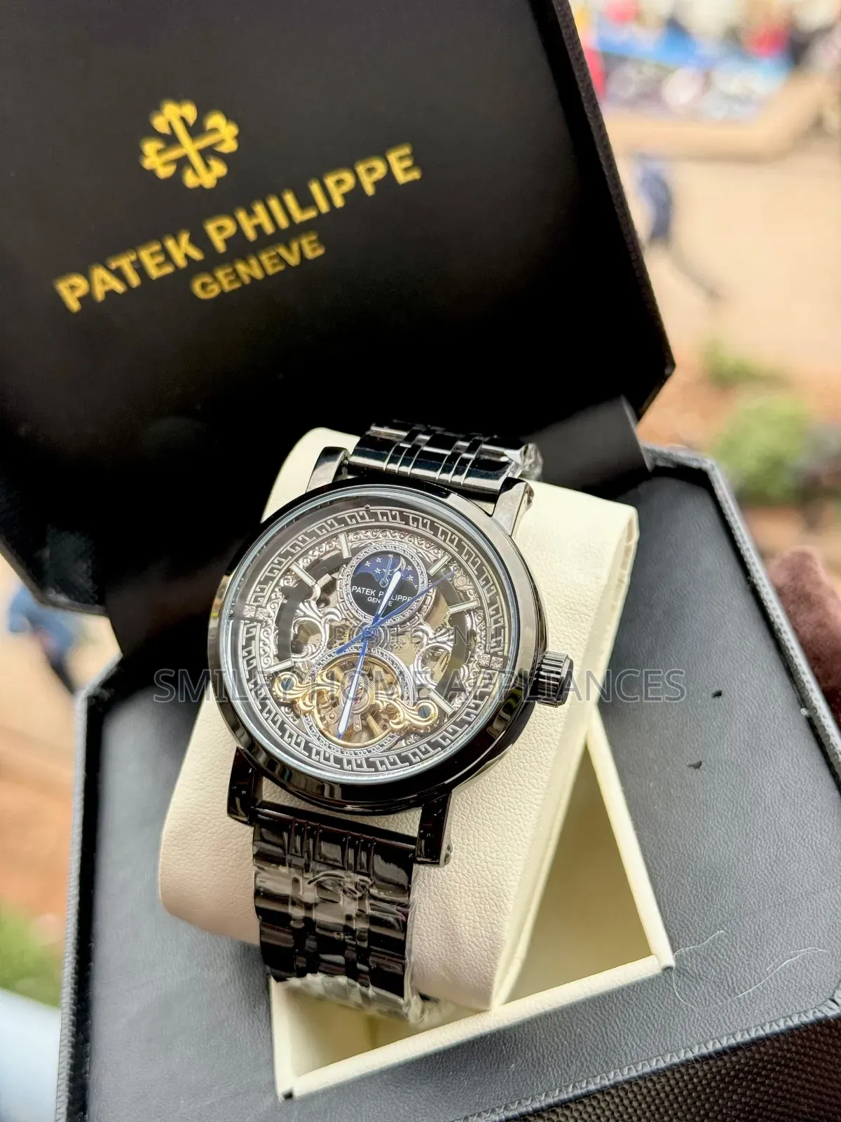 Patek Philippe Geneva Men's Black Wrist Stylish Gift Watch