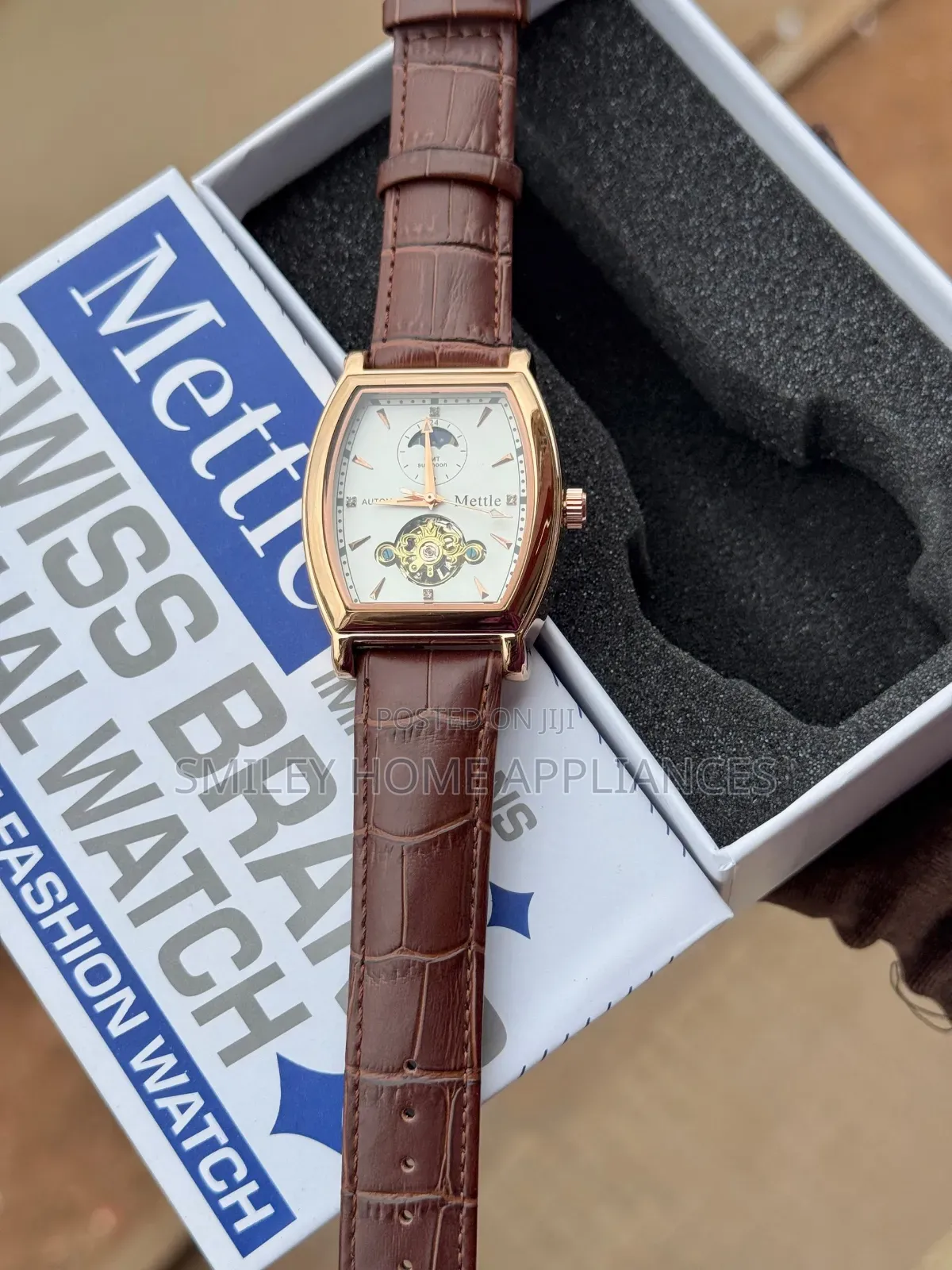 Brown Leather Strapped Audemar Piguet Mechanical Wrist Watch