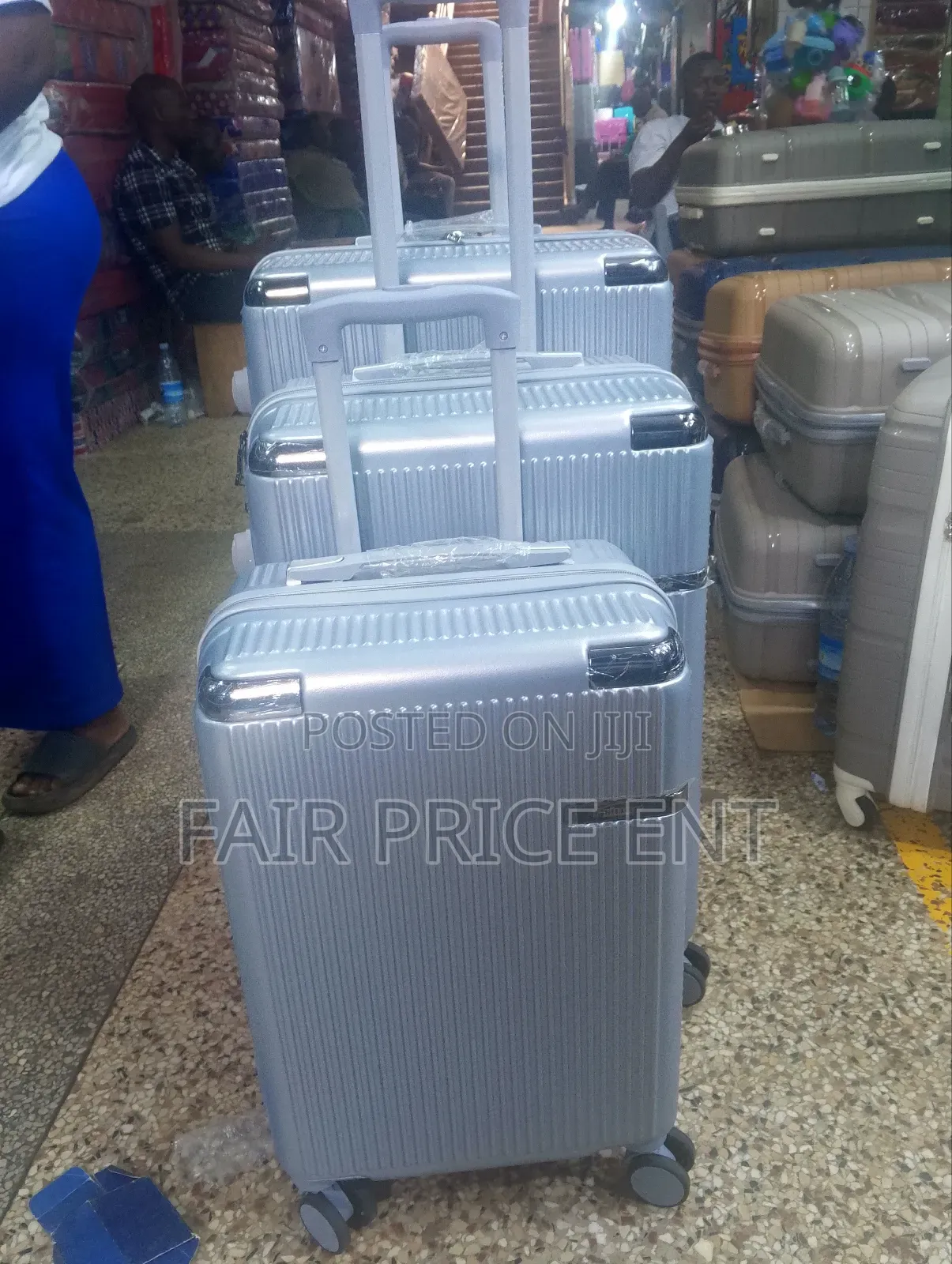 Original Rubber Plastic Suitcases. Medium. ( Gray)