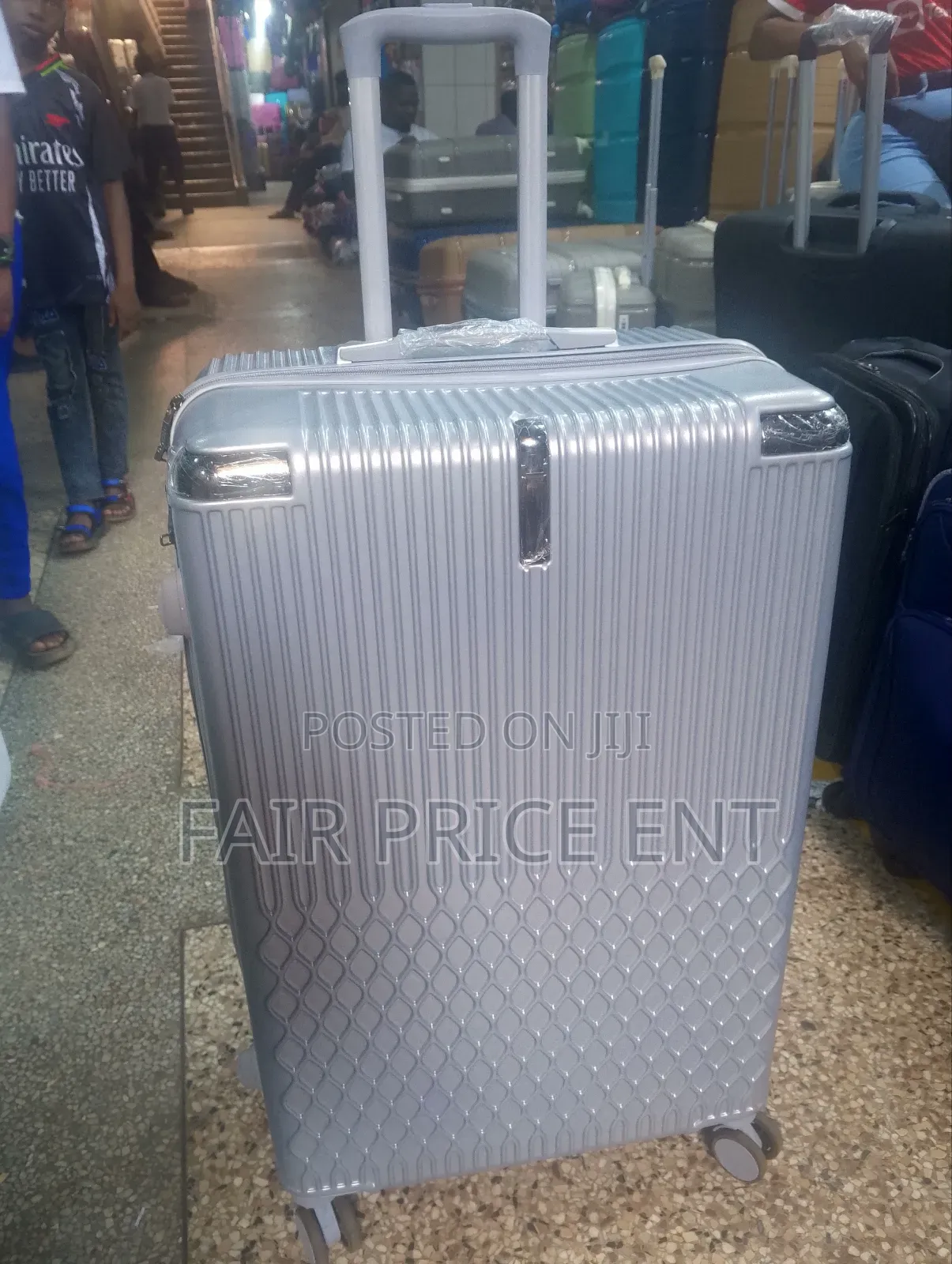 Rubber Plastic Suitcase .Extra Large. ( Silver)