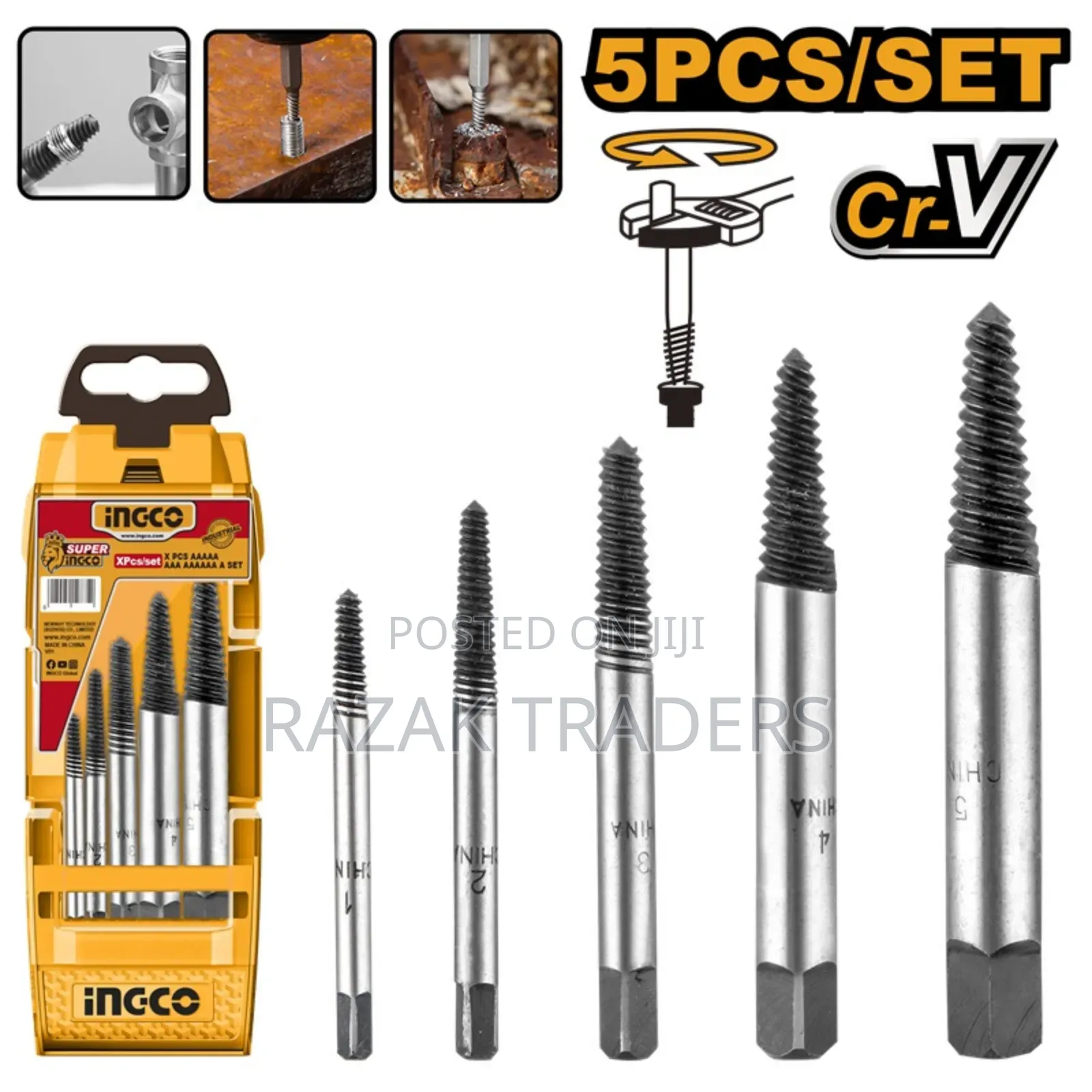 Ingco 5pcs Screw Extractor Set Ase008