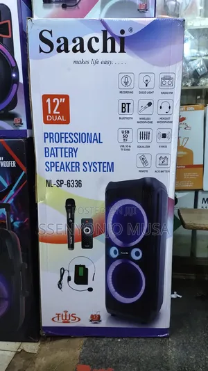 Saachi Nl-Sp-6336 12" Dual Professional Bluetooth Speaker