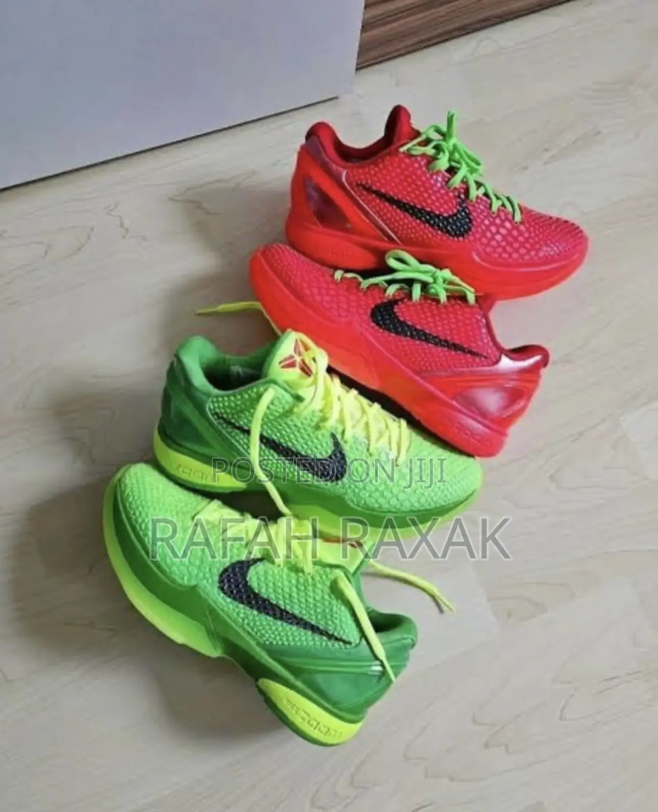 Red/Green Nike Kobe 6 Protro “Grinch” Basketball Sneakers