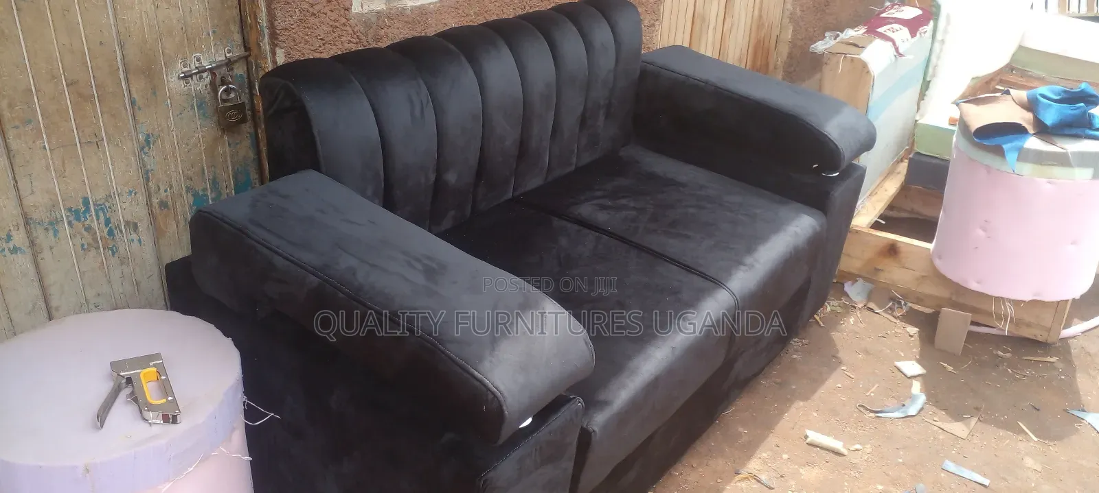 Black 2 Armless Couch
