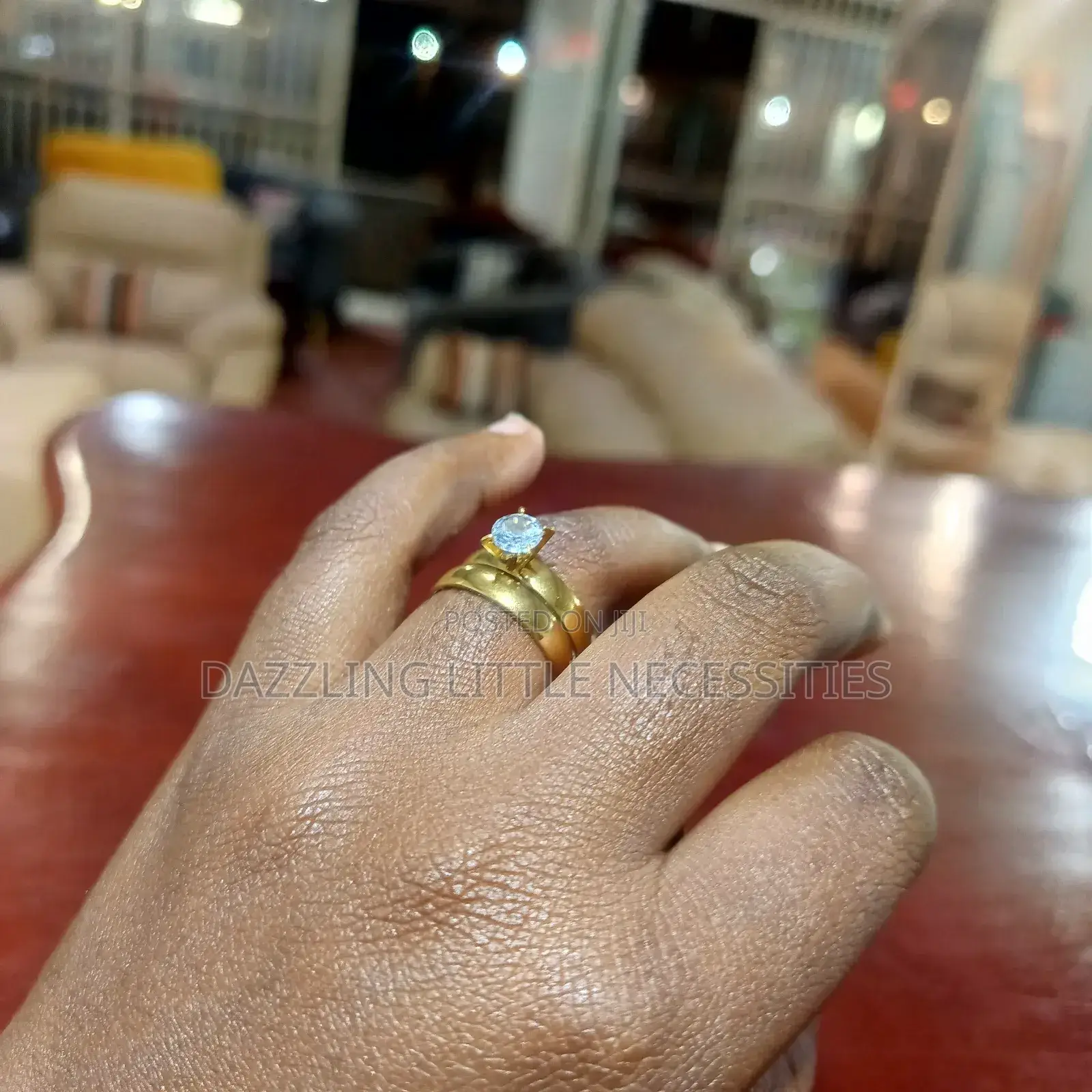 Enid Engagement+ Wedding Ring Set - Gold (Size 18)