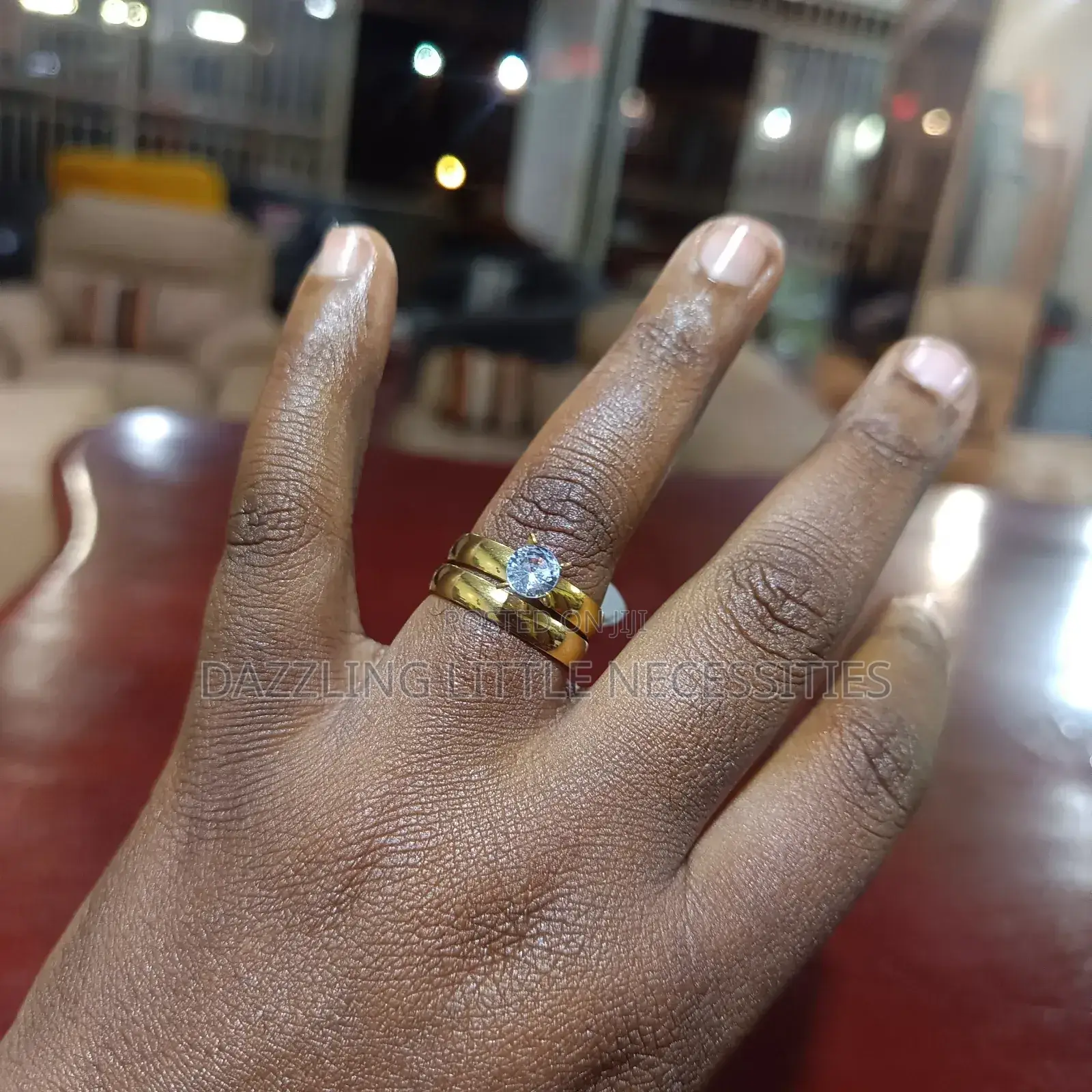 Enid Engagement+ Wedding Ring Set - Gold (Size 18)
