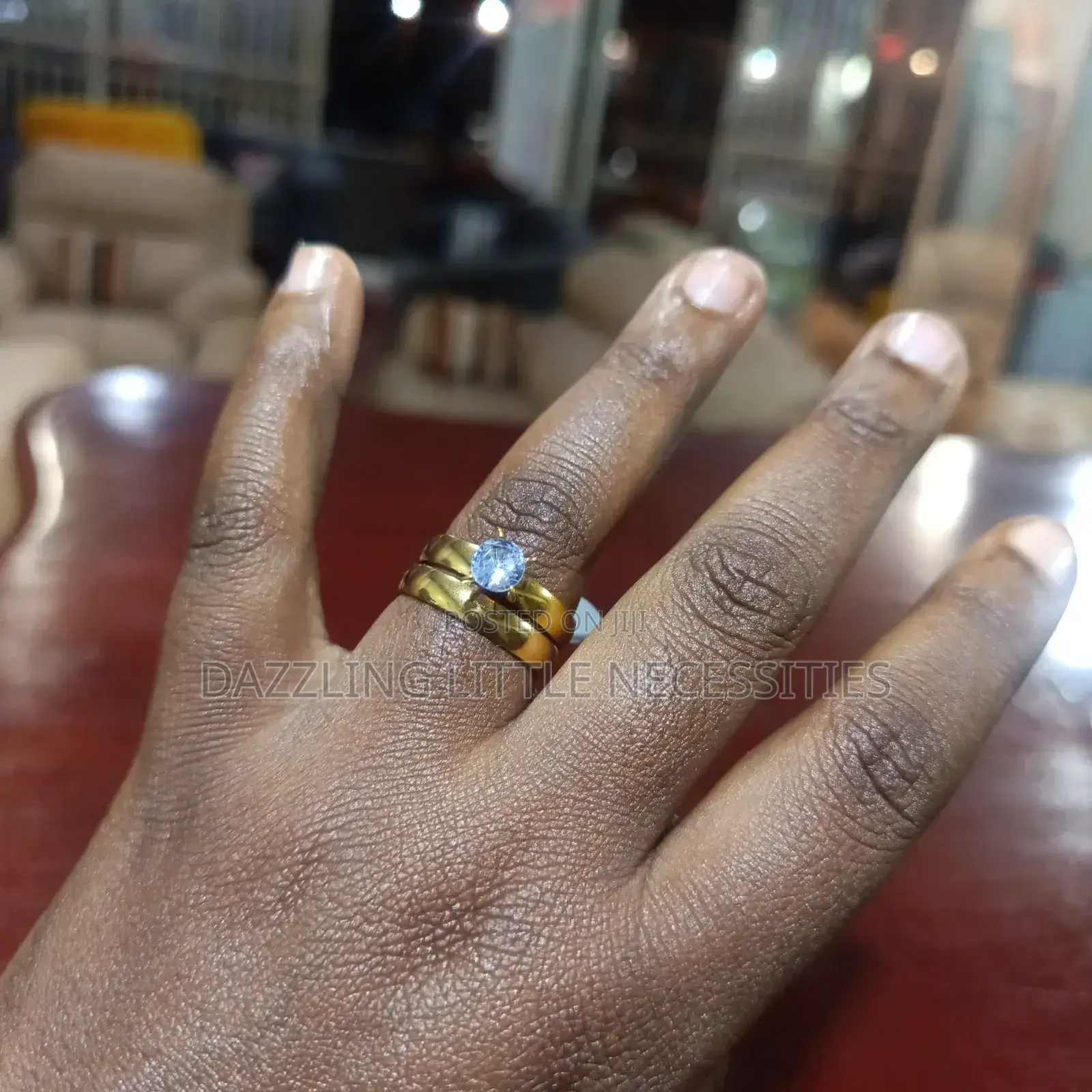 Enid Engagement+ Wedding Ring Set - Gold (Size 18)